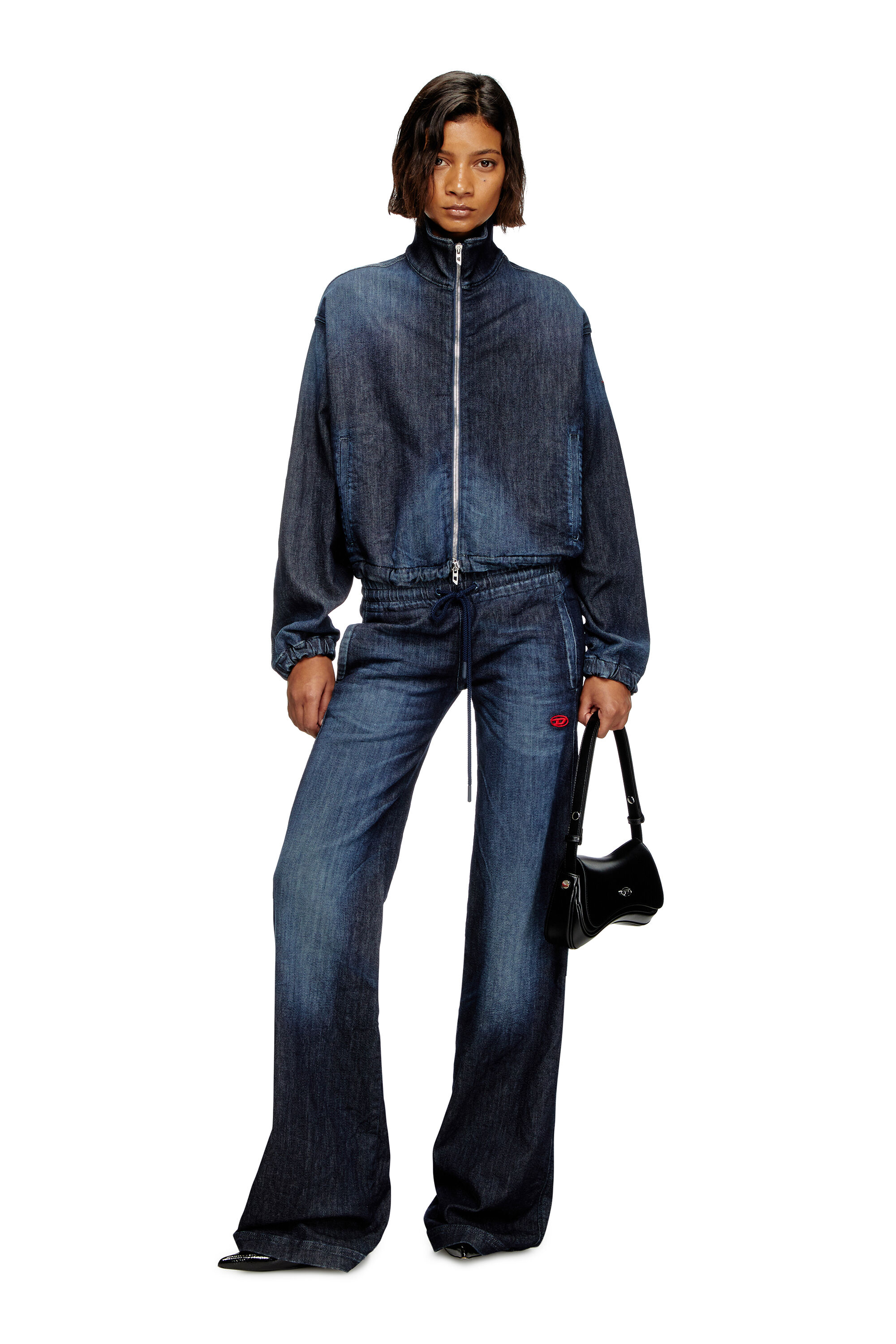 Women's Play-Semi gloss leather shoulder bag | Black | Diesel