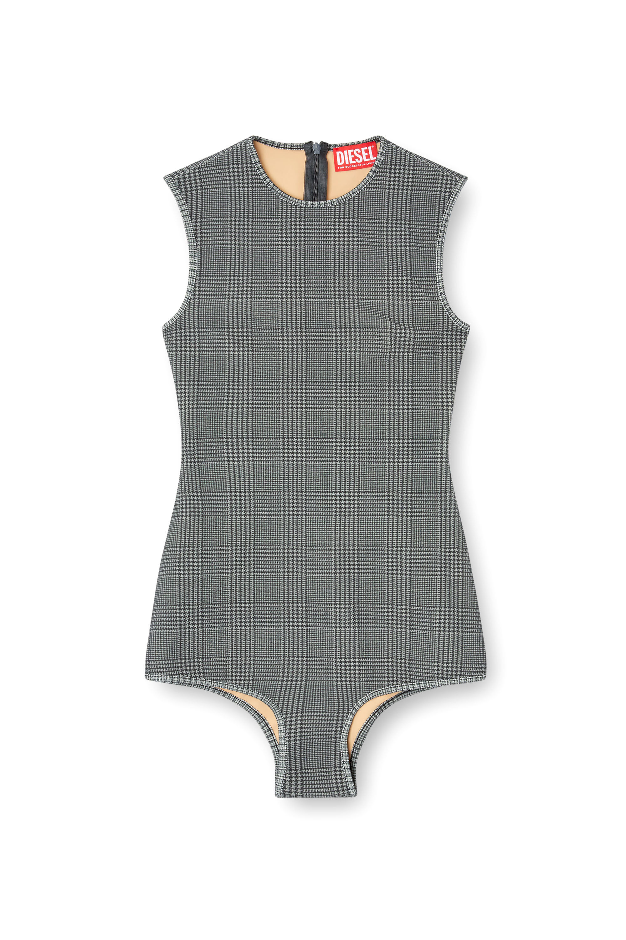 Diesel - J-ETTA, Body in jersey accoppiato a quadretti Donna in Grigio - 5