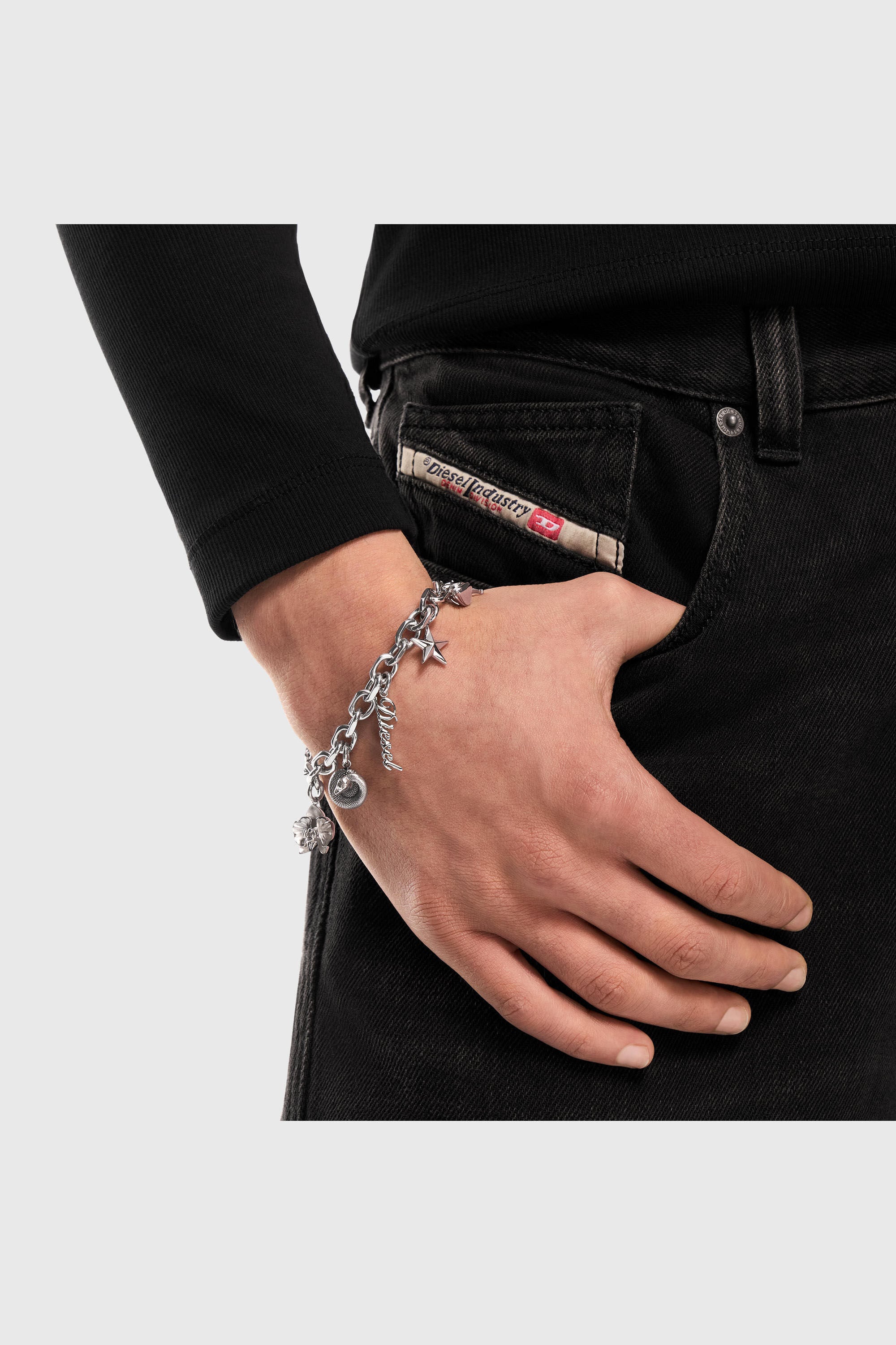 Diesel - DX1744040, Unisex's Stainless steel charm bracelet in Silver - 5