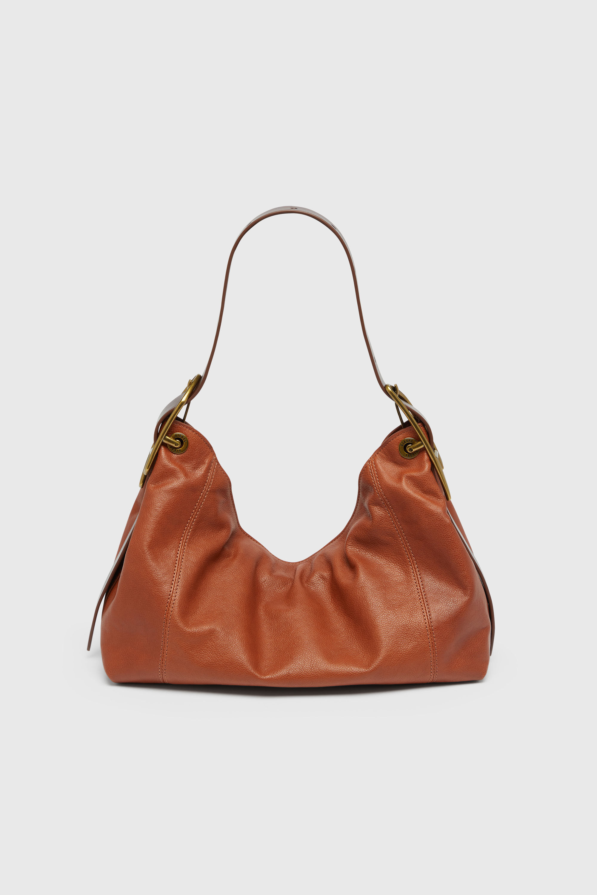 Diesel - D-LINE HOBO S, D-Line-Borsa a spalla in pelle lucida Donna in Marrone - 3