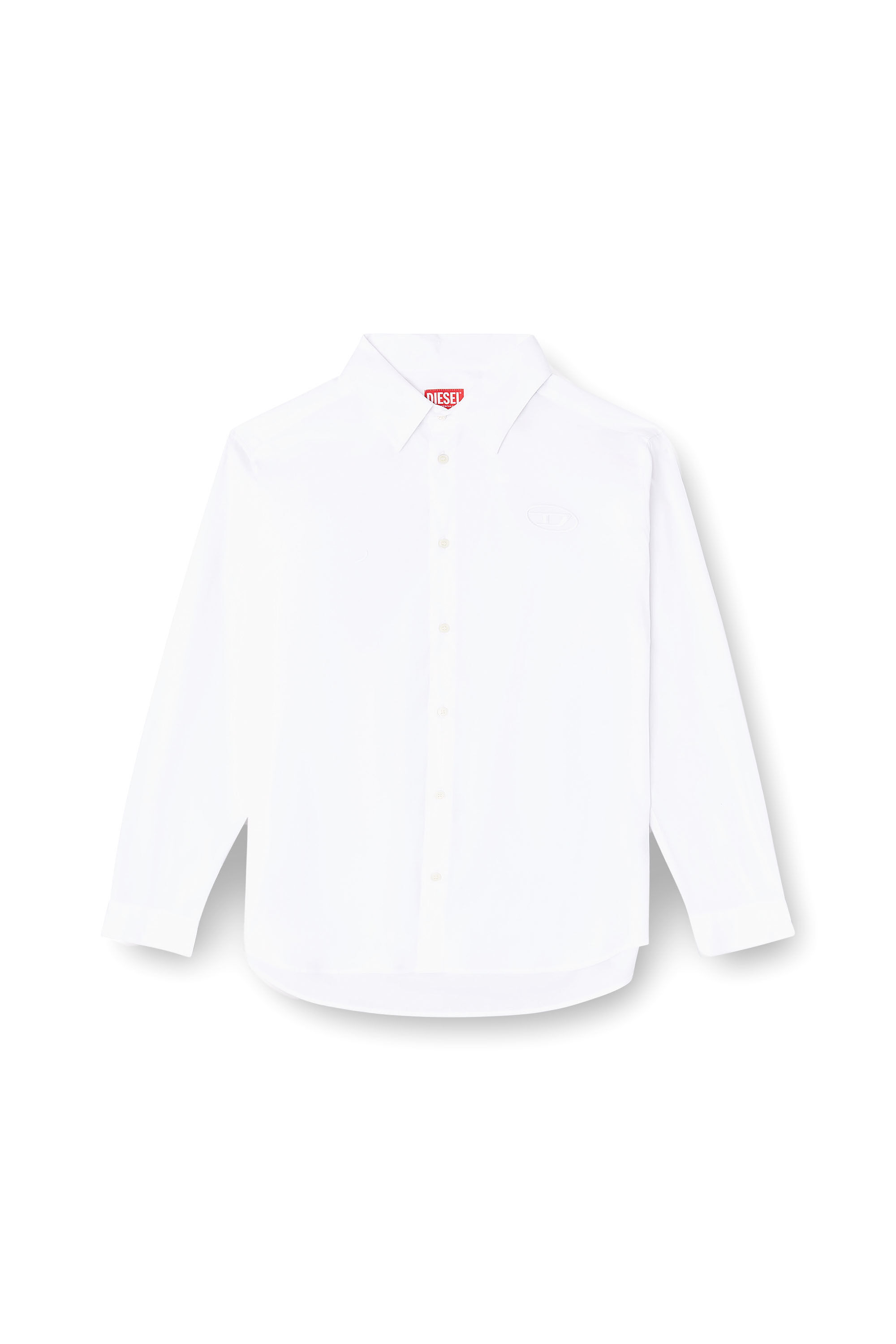 Diesel - S-SIMPLY-GSBH, Camicia in popeline elasticizzato con ricamo Uomo in Bianco - 2