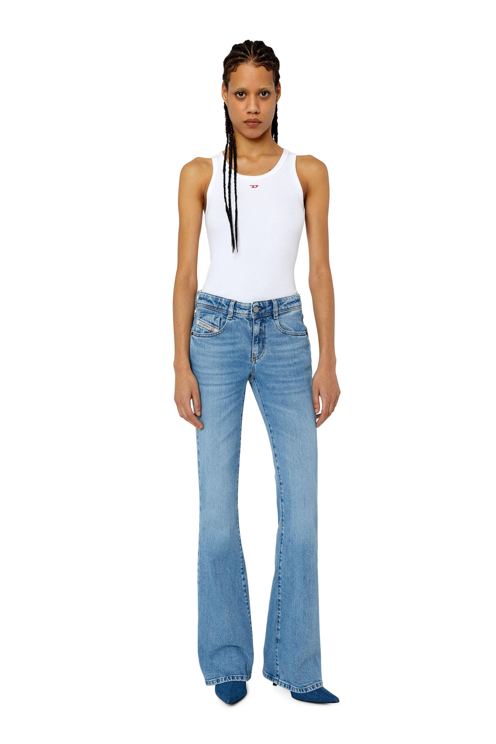 Diesel - 1969 D-Ebbey 9B92L Bootcut and Flare Jeans, Blu Chiaro - Image 1