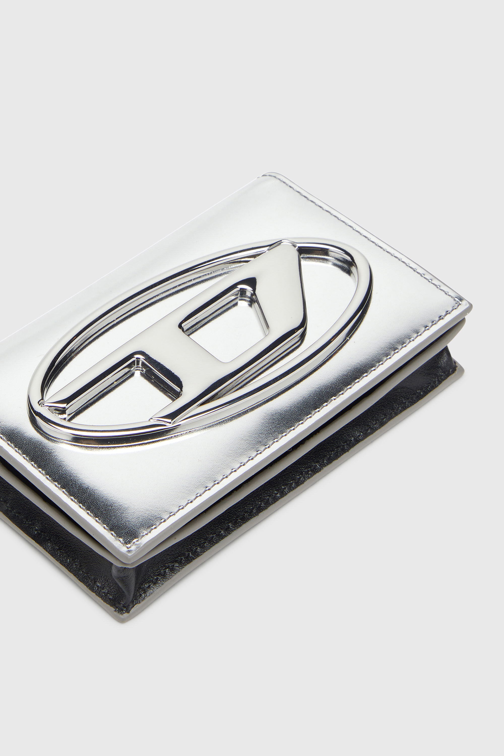 Diesel - 1DR CARD HOLDER IV, Portacarte in pelle metallizzata Donna in Argento - 4