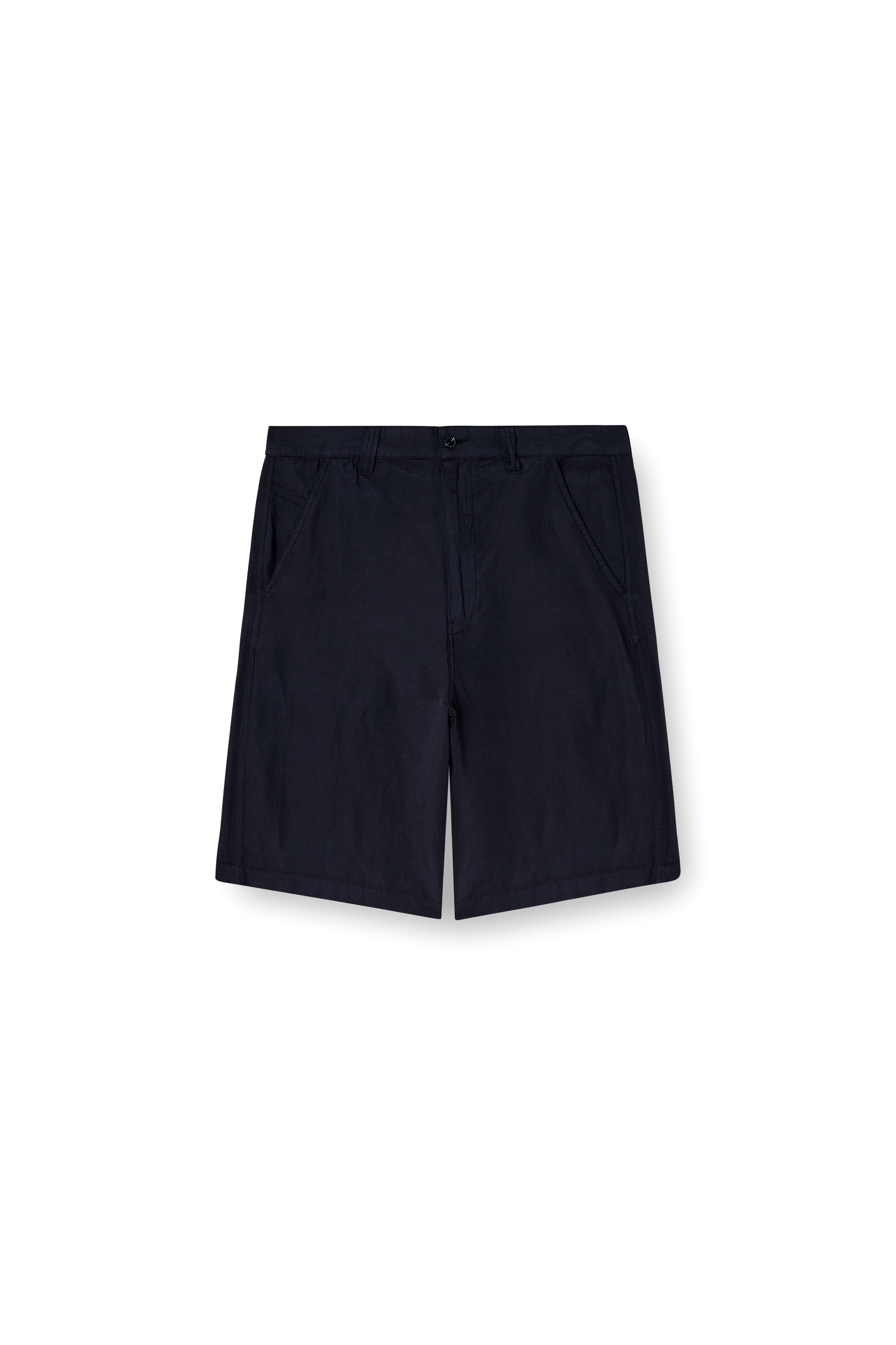 Diesel - P-HANT-CHINO-SHORT-PGBS, Bermuda in misto lino tinto in capo Uomo in Nero - 2