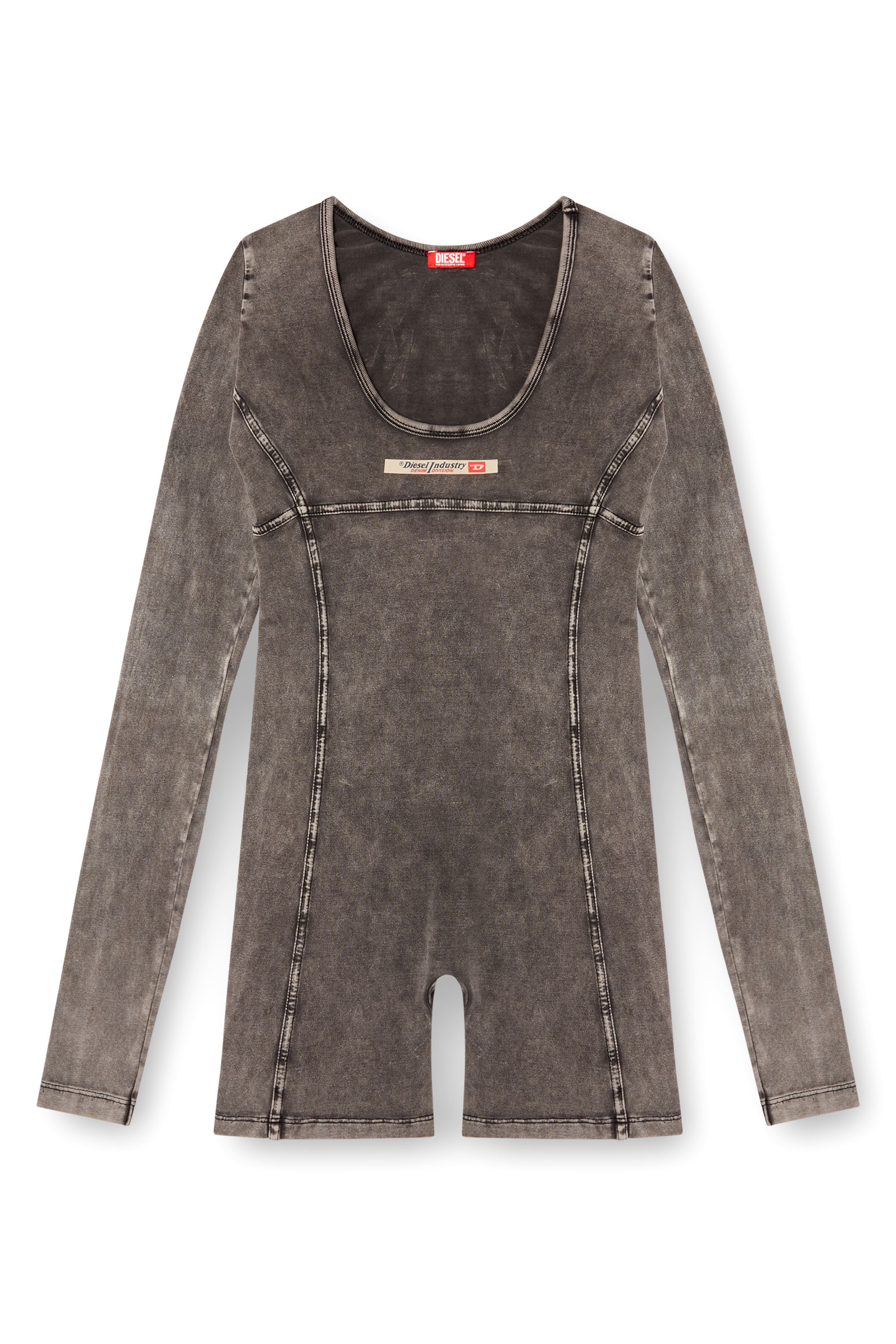 Diesel - PHOEBE-DNM, Body in jersey effetto denim Donna in Grigio - 1