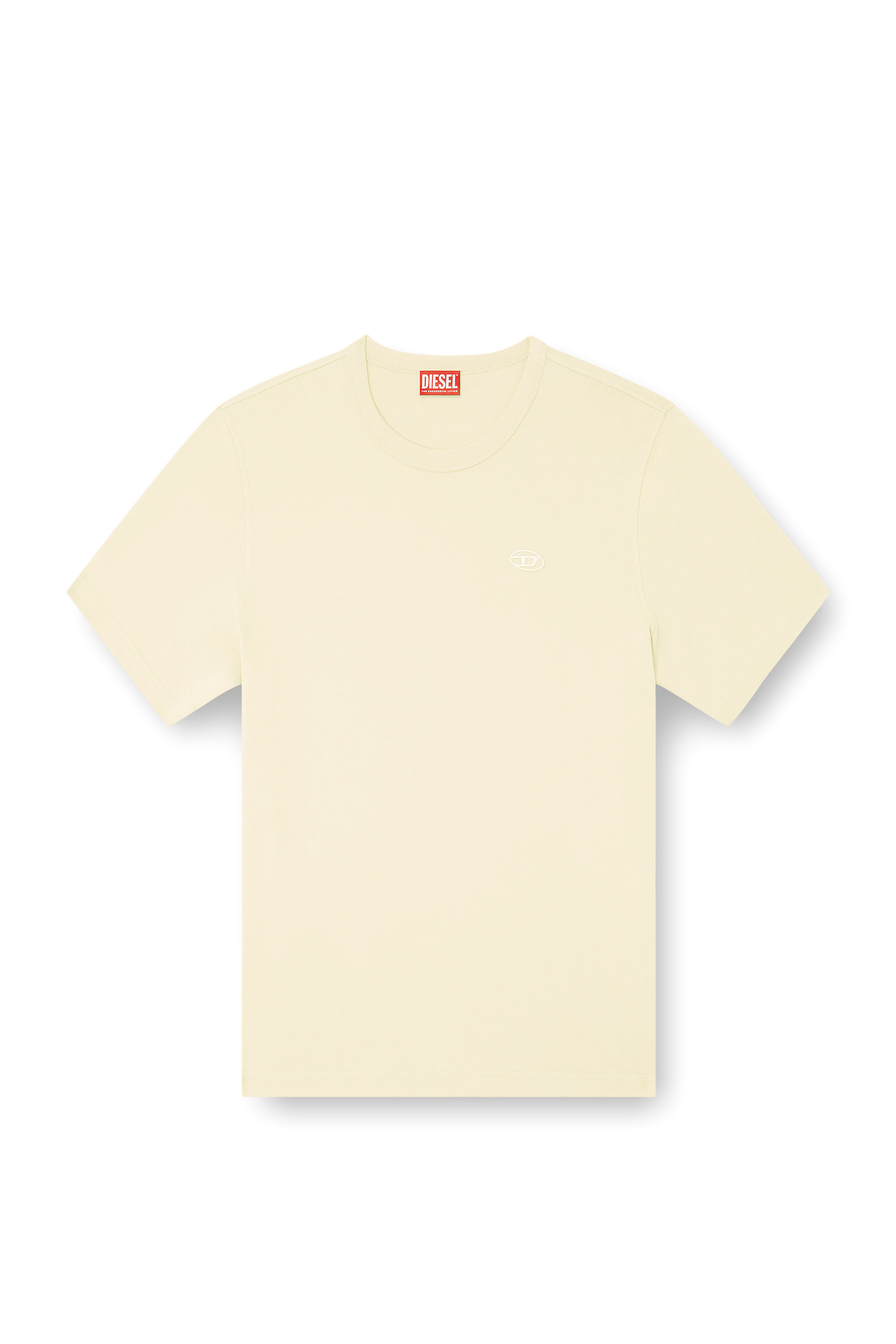 Diesel - T-ADJUST-SLITS-R17, T-shirt con logo ricamato in tono Uomo in Beige - 2