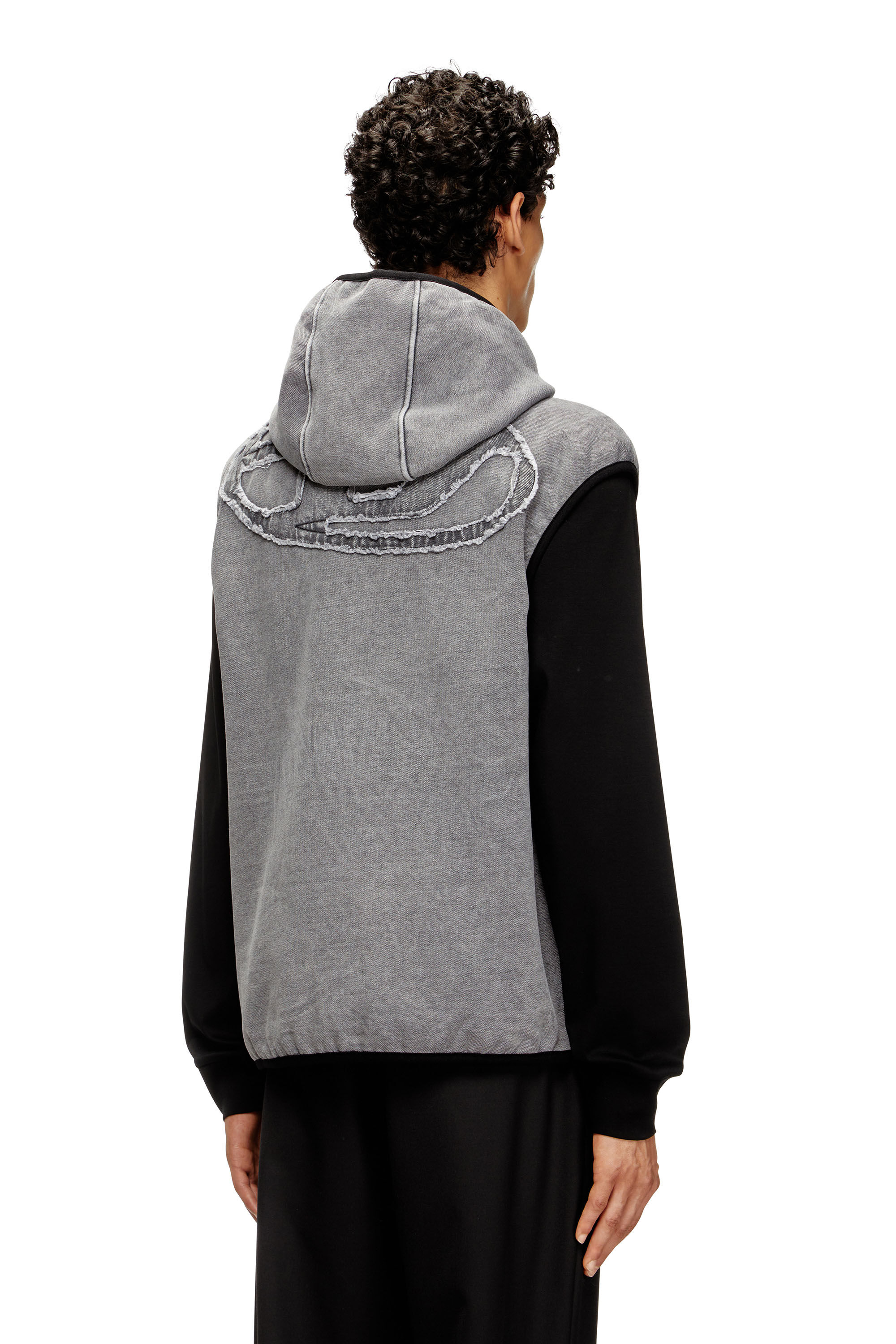 Diesel - S-HAKY-NEW, Hoodie senza maniche con zip Uomo in Grigio - 4