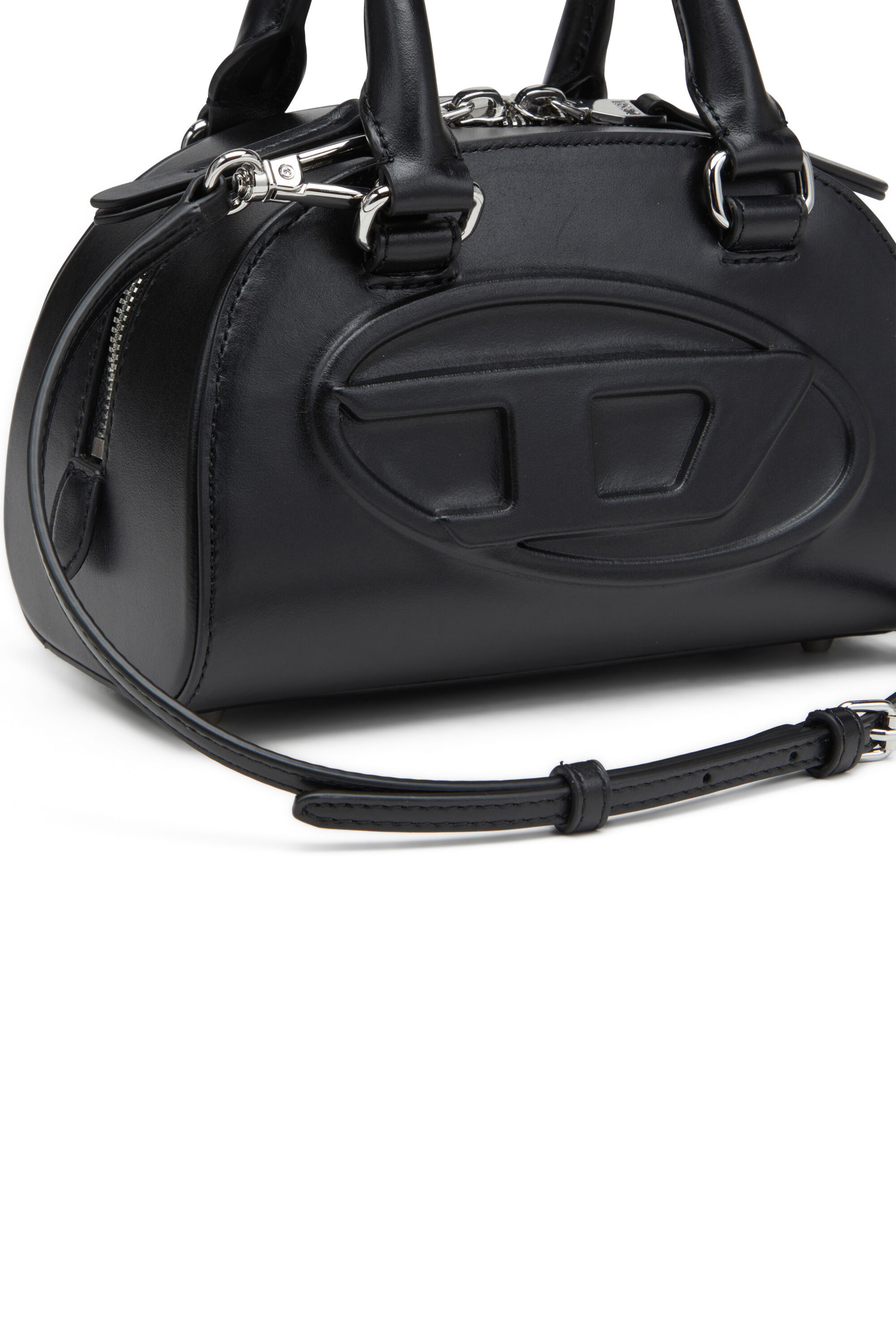 Diesel - 1DR DOME CROSSBODY, Borsa bowling mini in pelle Donna in Nero - 2