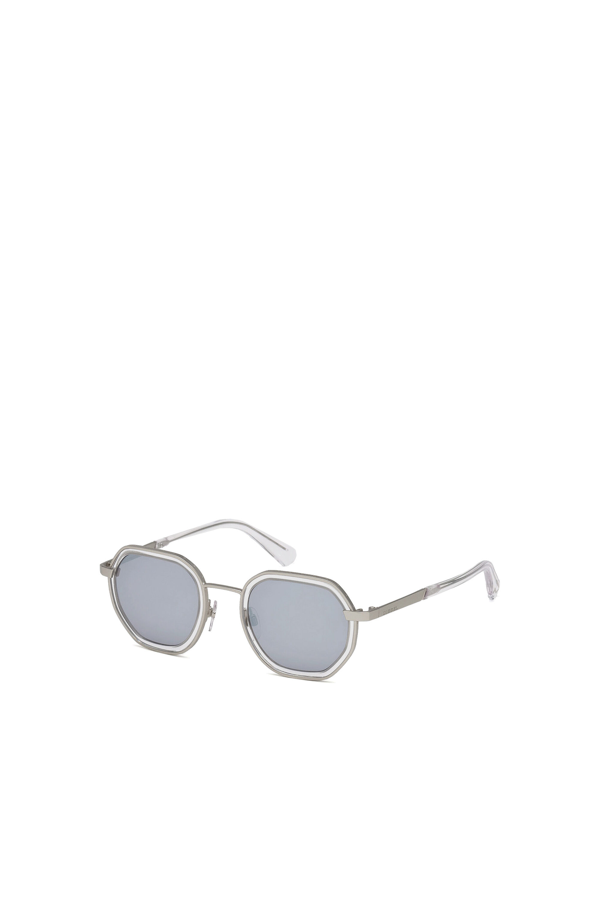 Diesel - DL0267, Occhiali esagonali con dettagli trasparenti Unisex in Grigio - 2