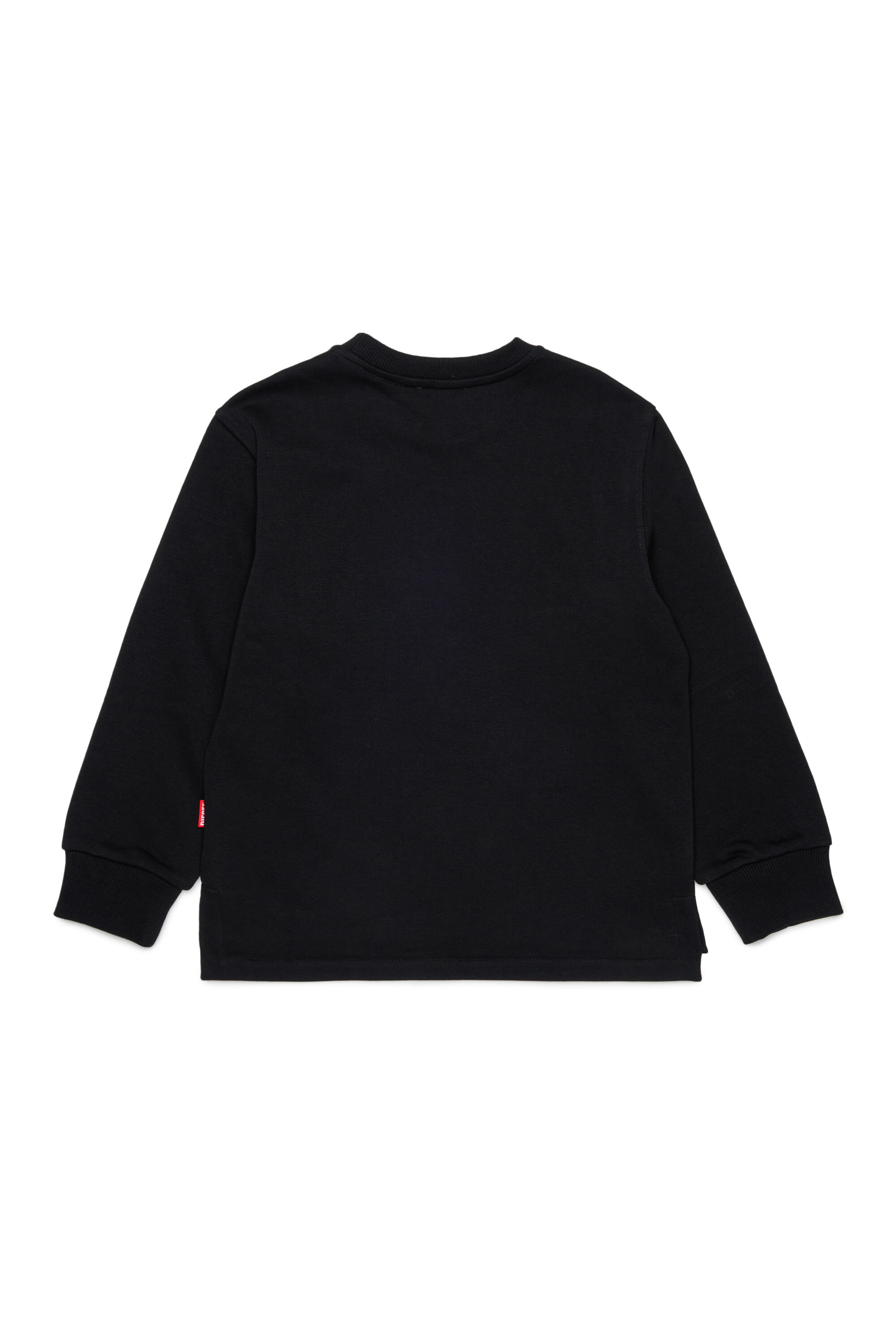 Diesel - SRES OVER, Felpa cut-off con stampa logo Uomo in Nero - 2