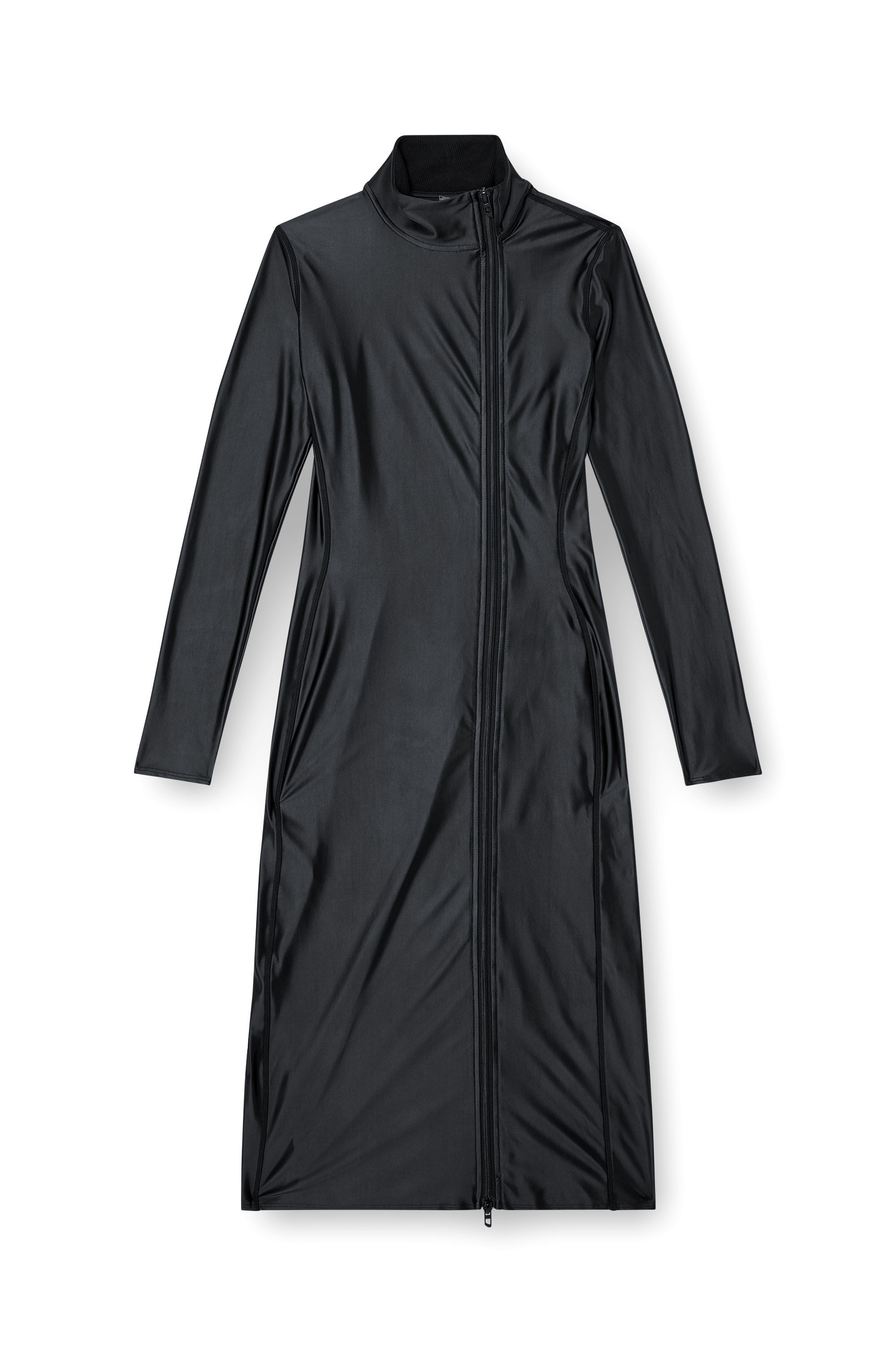 Diesel - D-SILVER, Abito midi a lupetto in chintz Donna in Nero - 2