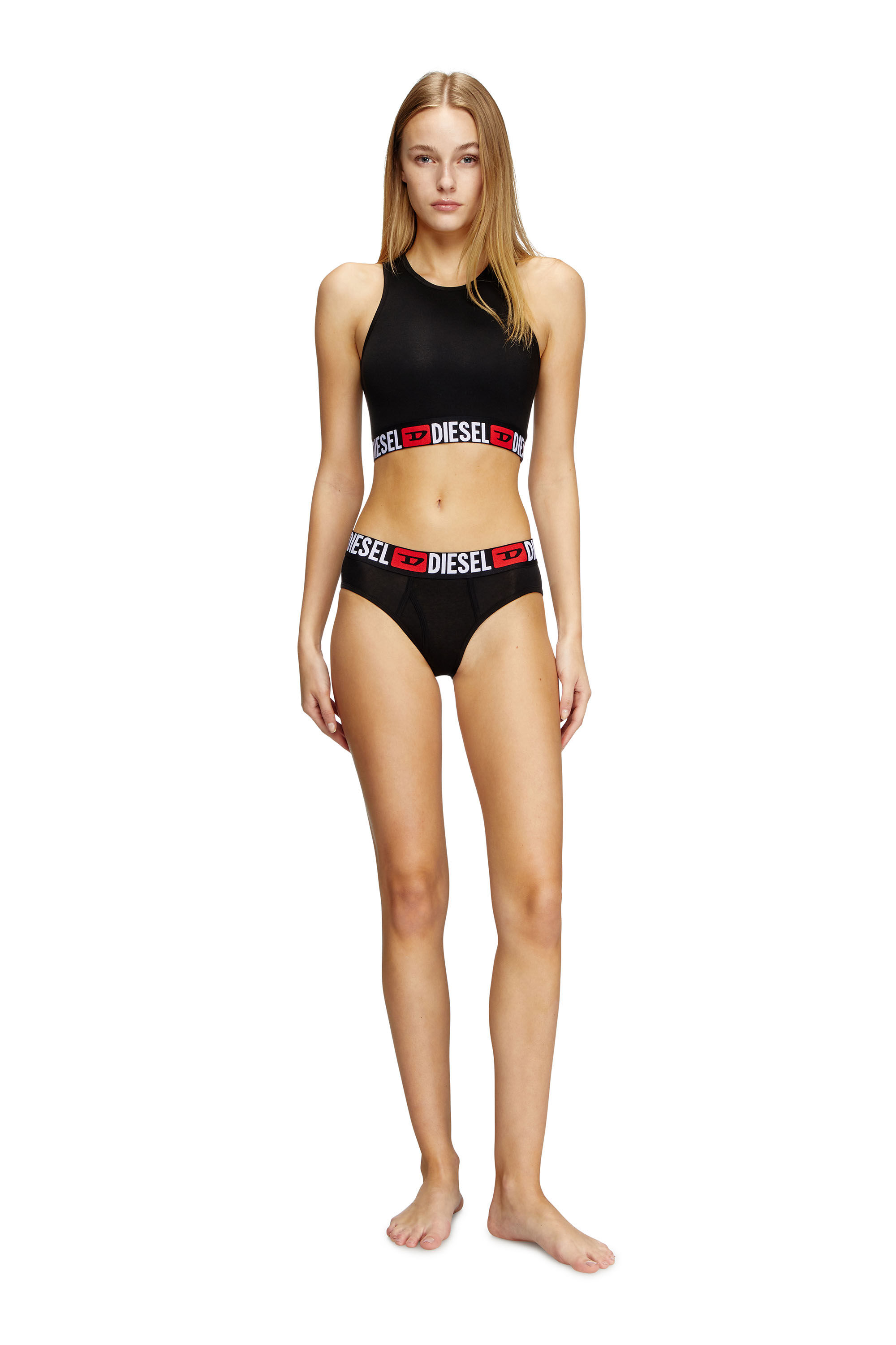 Diesel - OXY-D-CORE-3PACK, Set di tre slip con maxi logo in vita Donna in Nero - 1