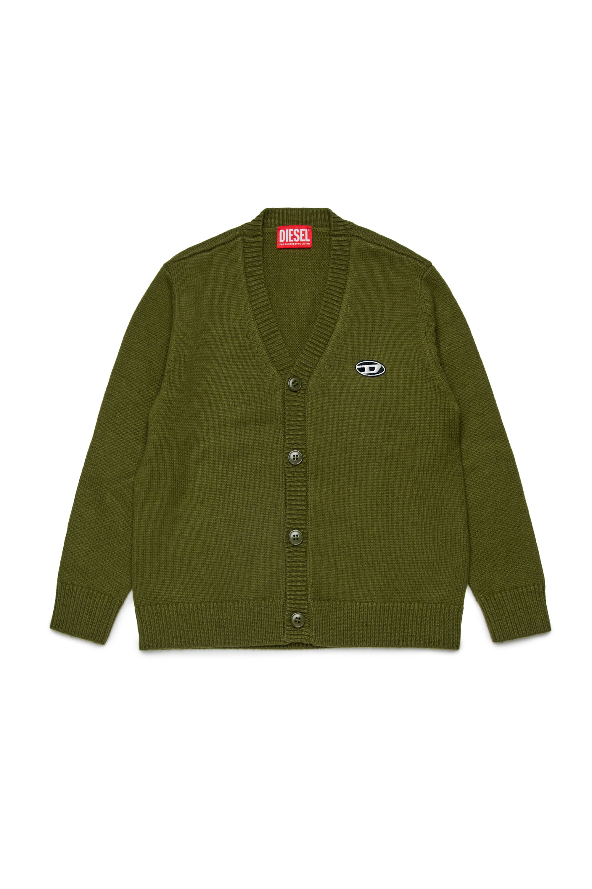 Diesel - KRAMCARDIGAN, Cardigan in lana Uomo in Verde - 1