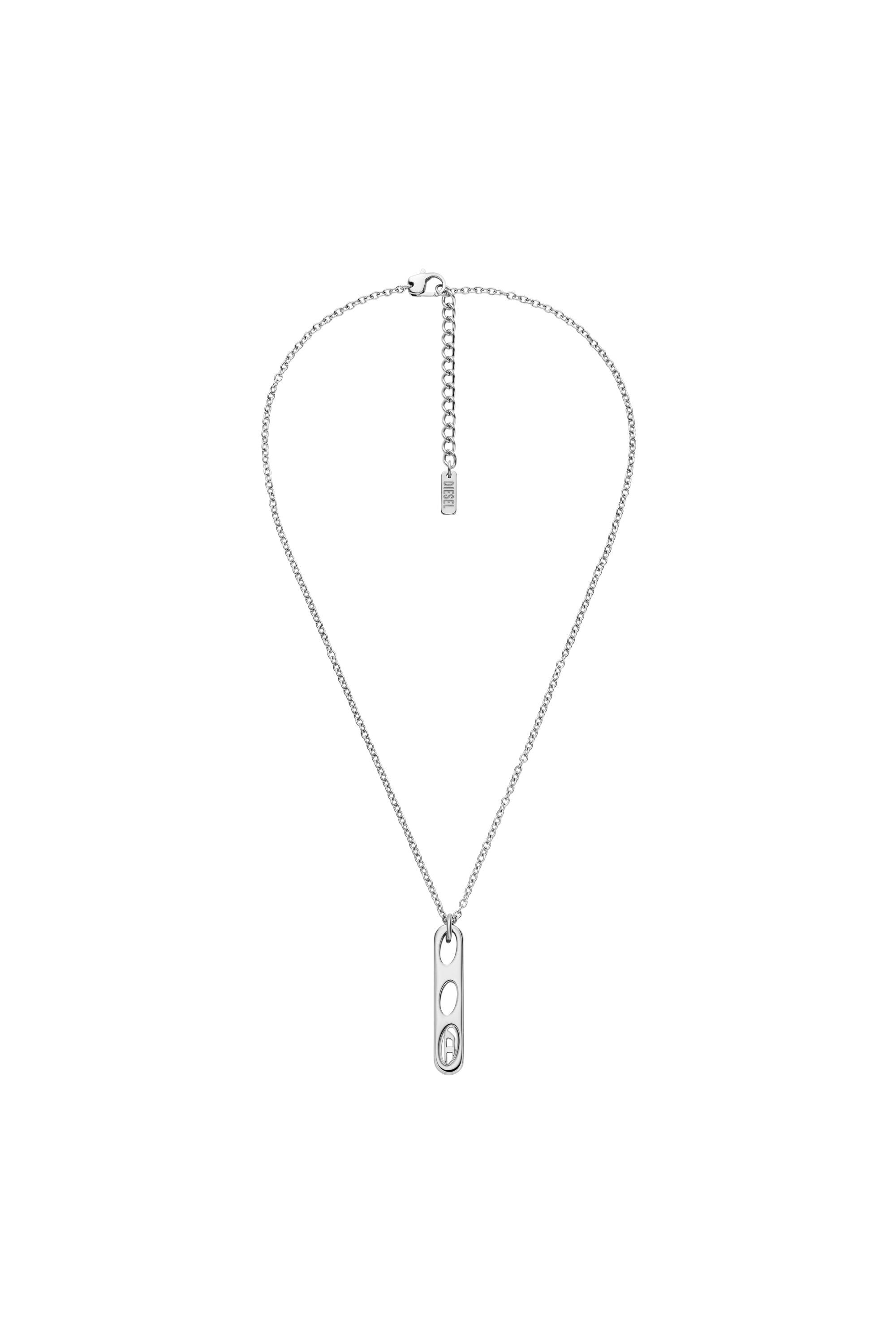 Diesel - DX166240 JEWELLERY, Collana con pendente in acciaio inox Unisex in Argento - 1
