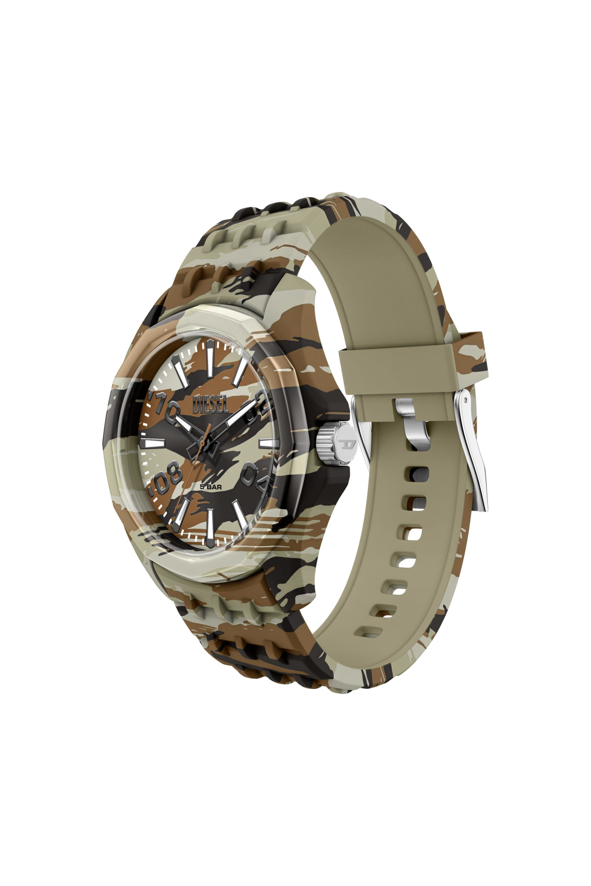 Diesel - DZ2242 WATCH, Orologio Stinger camo in silicone Uomo in Multicolor - 4
