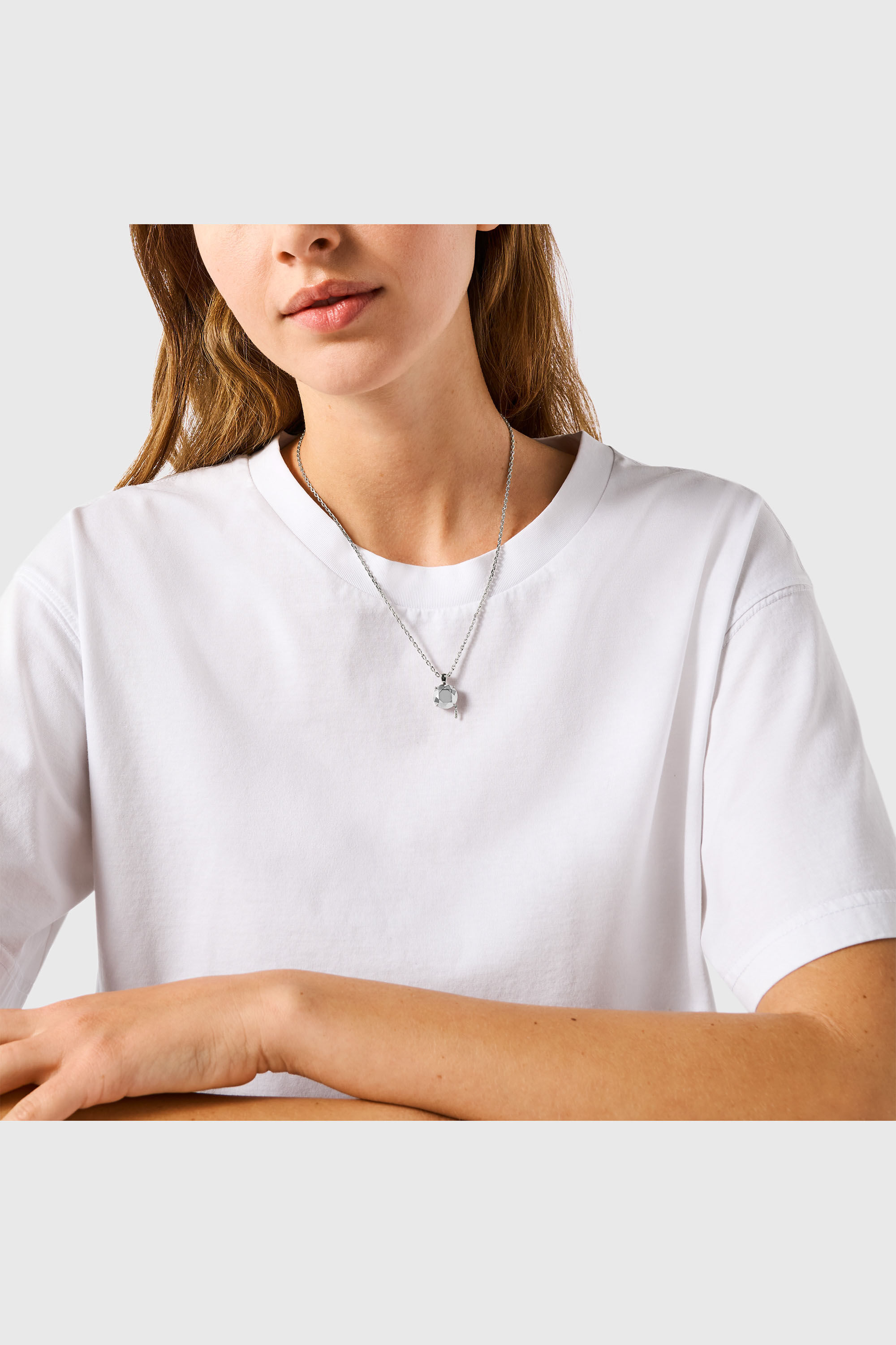 Diesel - DL1355040 STERLING SILVER JEWEL, Collana taglio diamante in argento sterling Unisex in Argento - 4