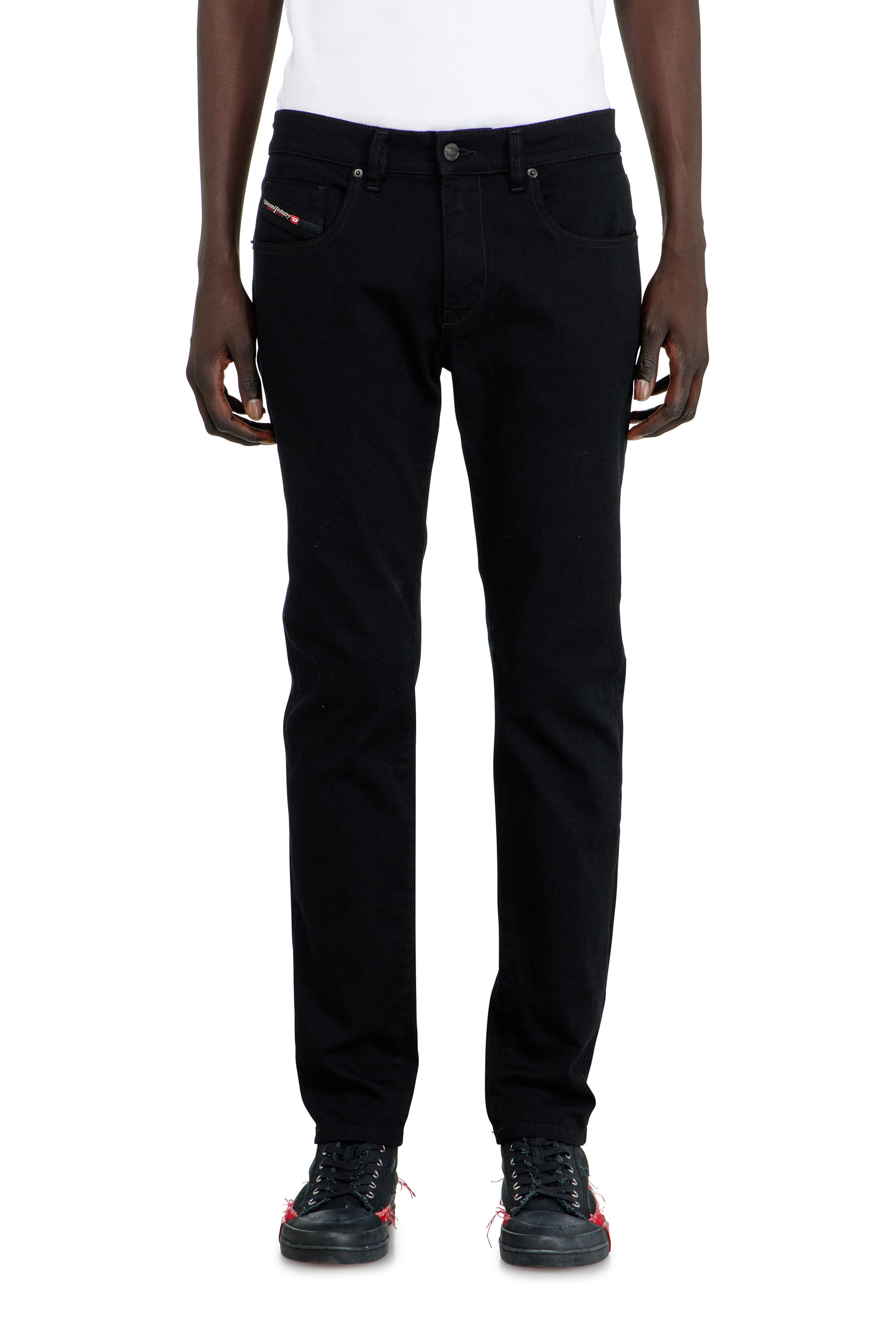 Diesel - Slim Jeans 2019 D-Strukt 069YP Uomo, Nero/Grigio scuro - Image 4