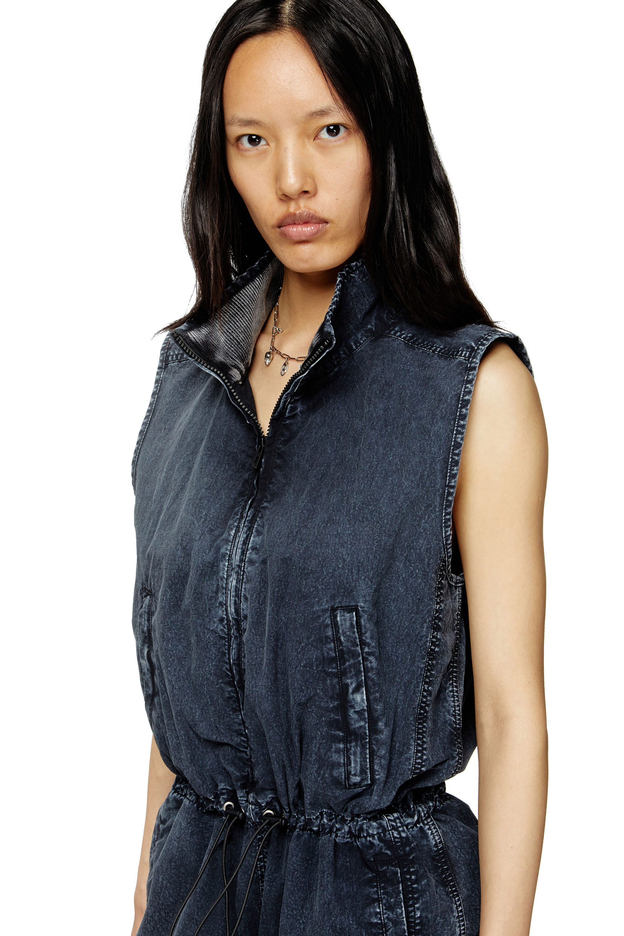 Diesel - J-ANNET, Playsuit in nylon trattato Donna in Blu - 3