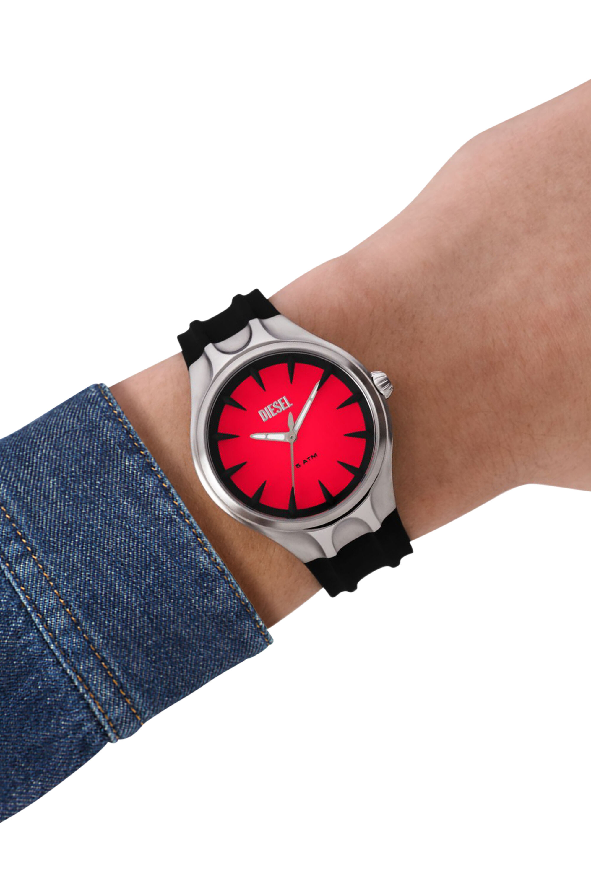 Orologio Streamline con cinturino in silicone nero Uomo Nero Diesel