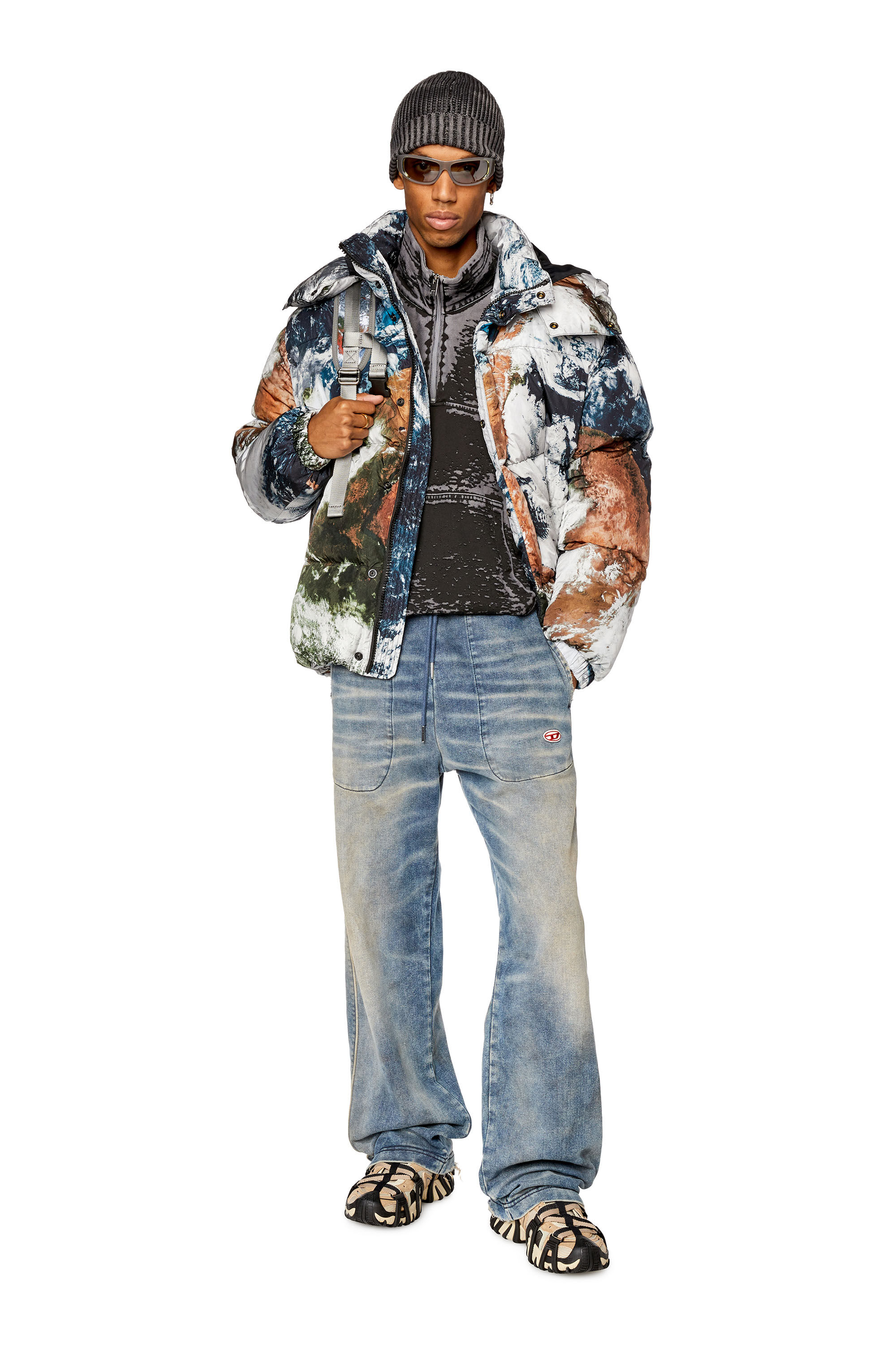 Giacca jeans stampa discount dietro