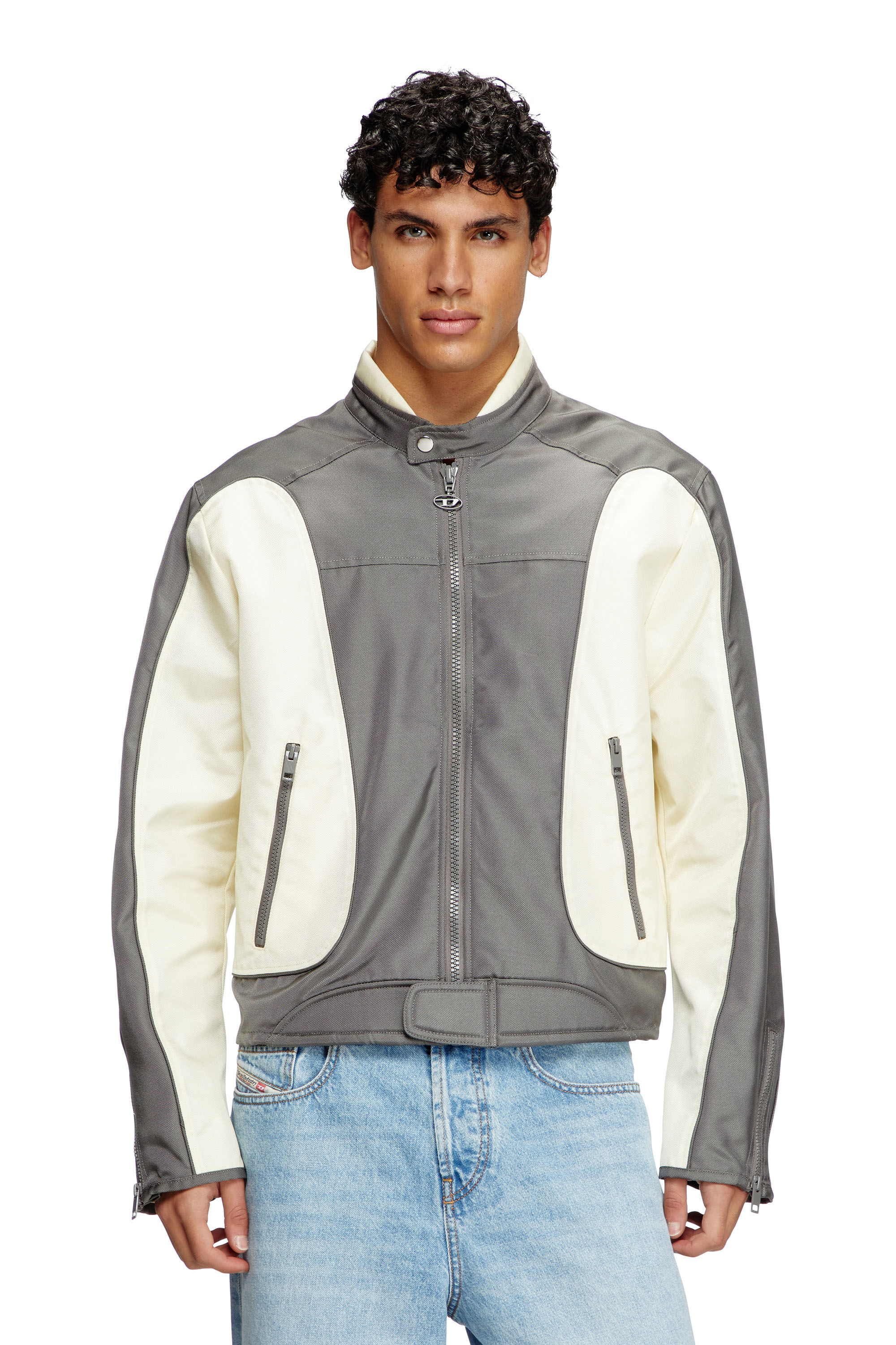 Diesel - J-BLINK-A, Giacca biker color block con piping Uomo in Multicolor - 3