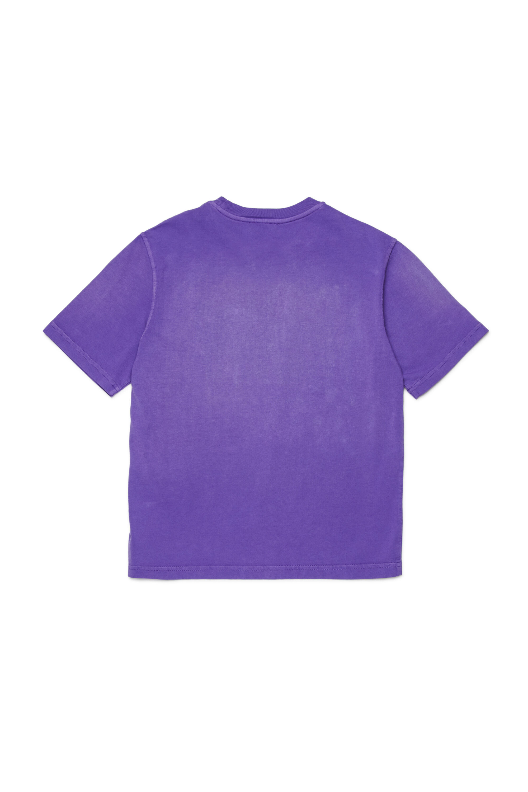 Diesel - TBERS OVER, T-shirt in cotone con stampa grafica Diesel floccata Uomo in Viola - 2