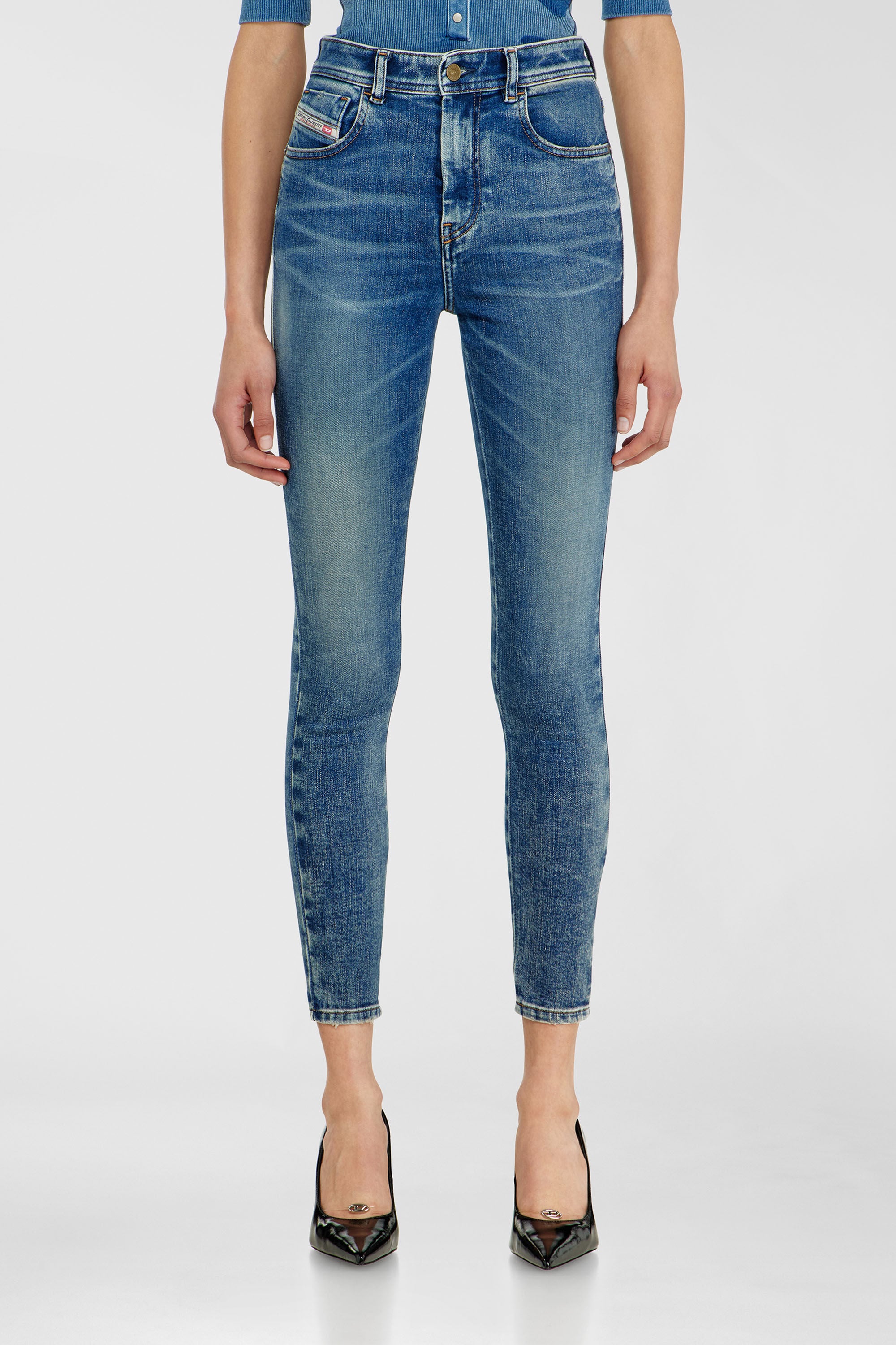 Diesel - Skinny Jeans 1984 Slandy-High 09P72 Donna, Blu medio - Image 4