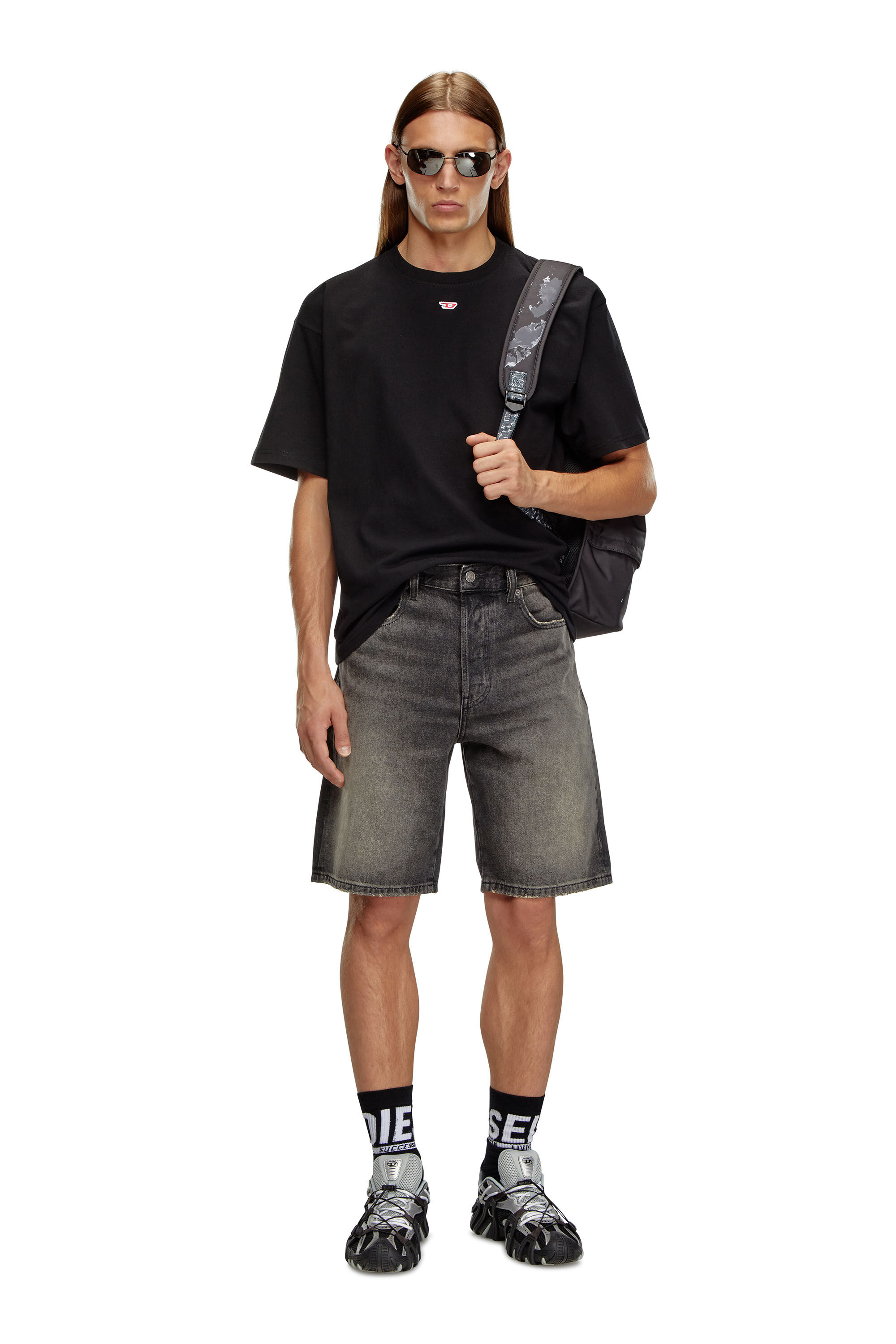 Shorts in denim Uomo Nero Diesel