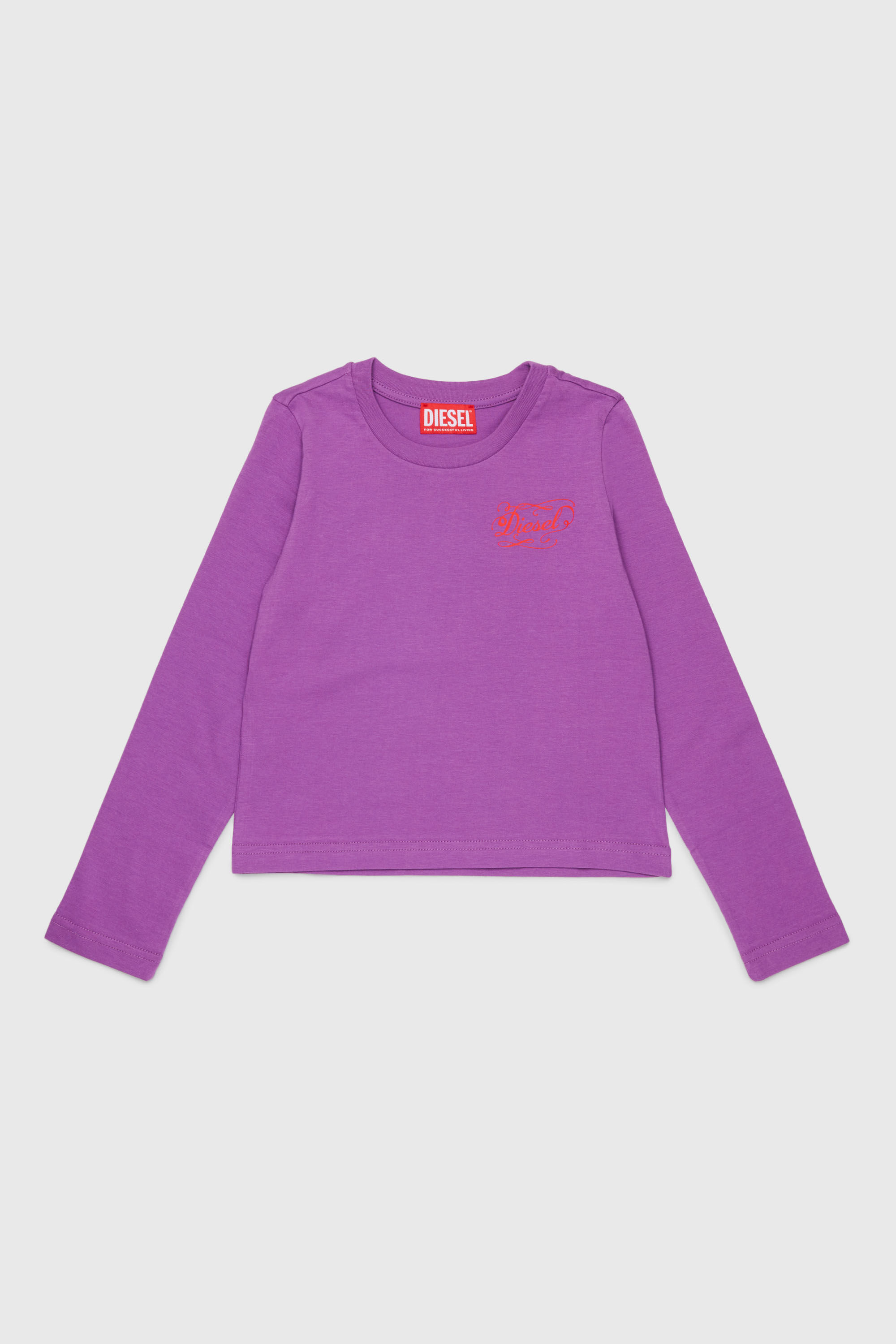 Diesel - TORSY, T-shirt a manica lunga con stampa logo originale Donna in Viola - 1