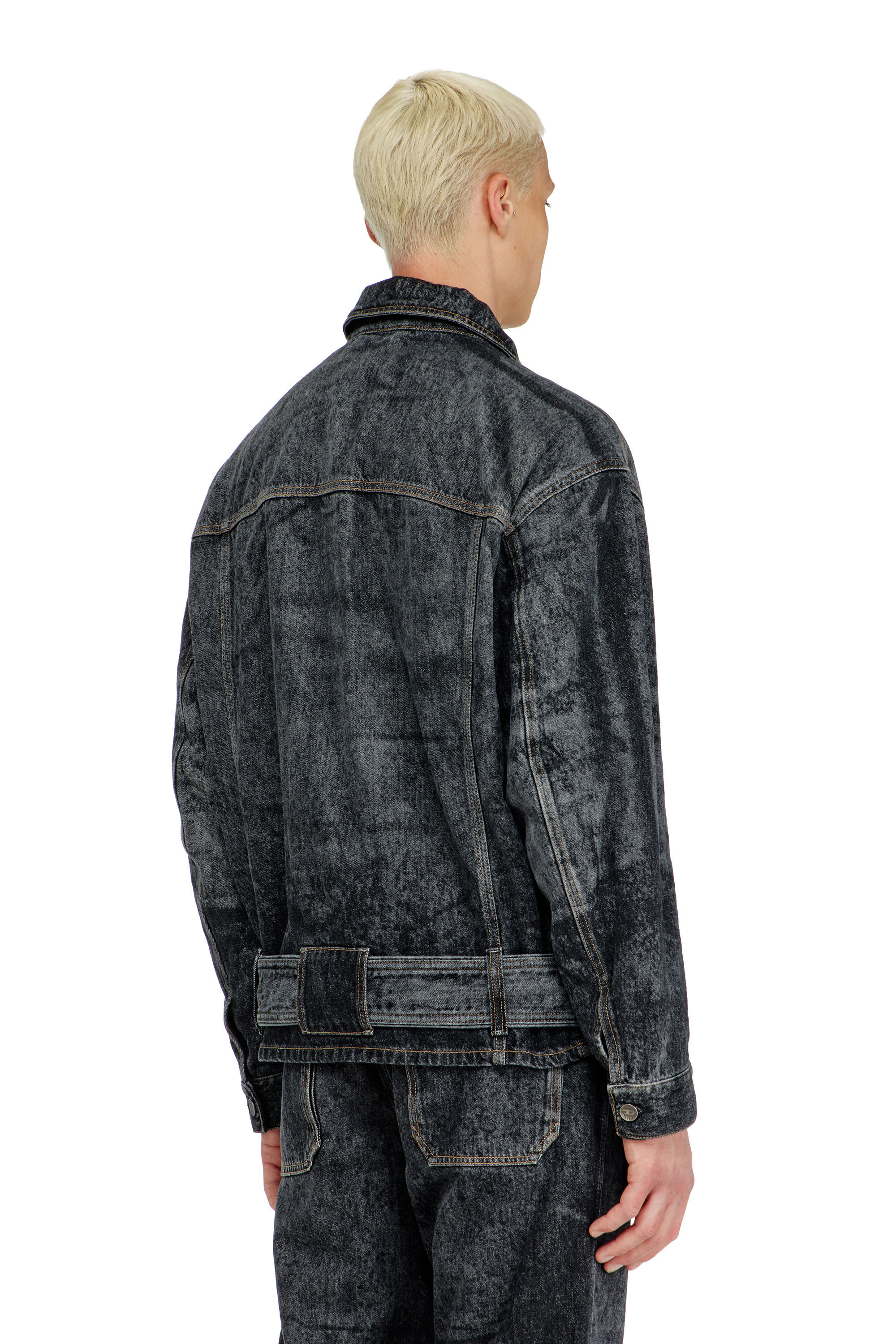 Diesel - D-VALERO-S, Giacca in denim d'ispirazione biker Uomo in Nero - 4