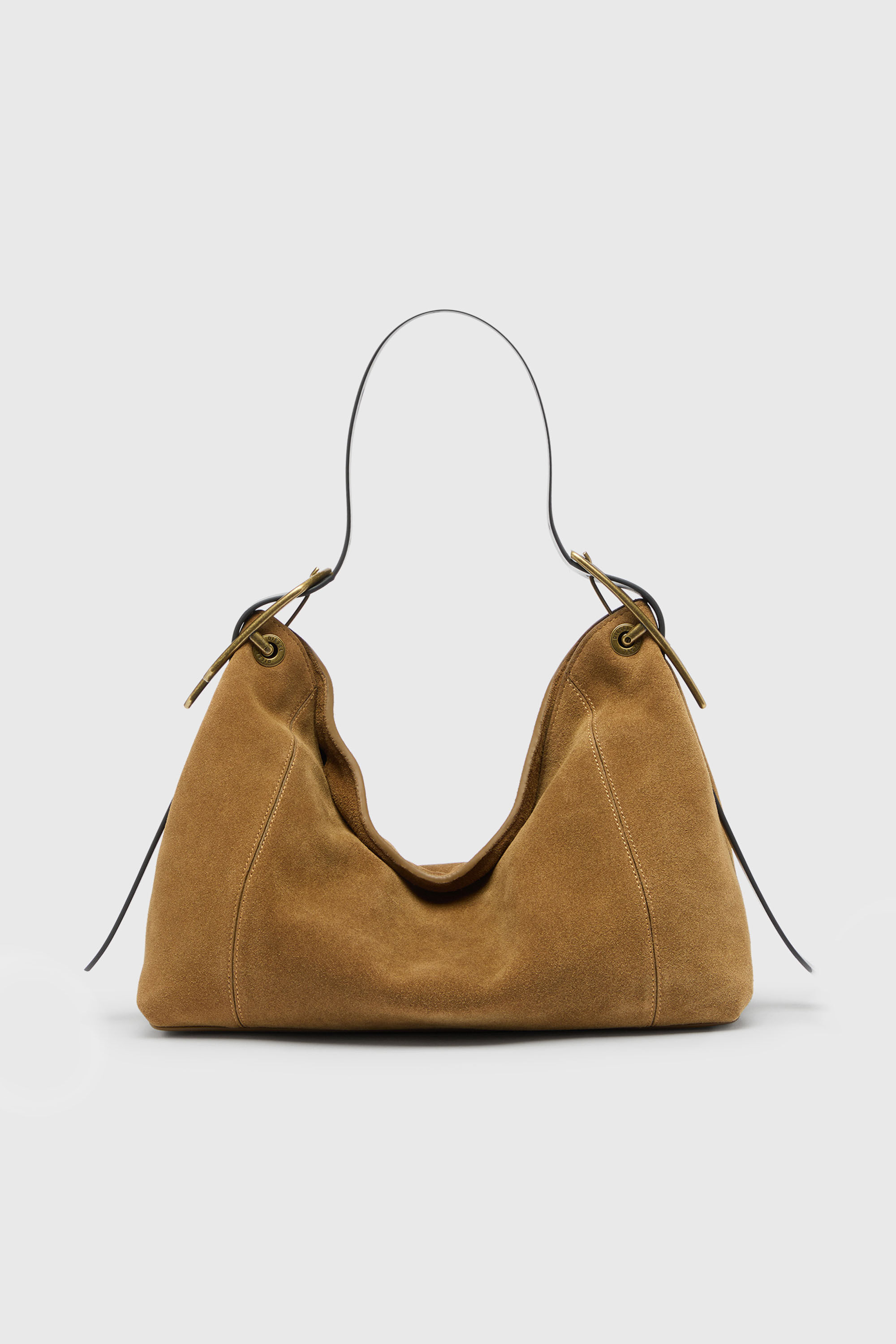 Diesel - D-LINE HOBO S, D-Line Borsa a spalla in suede cerato Donna in Marrone - 2