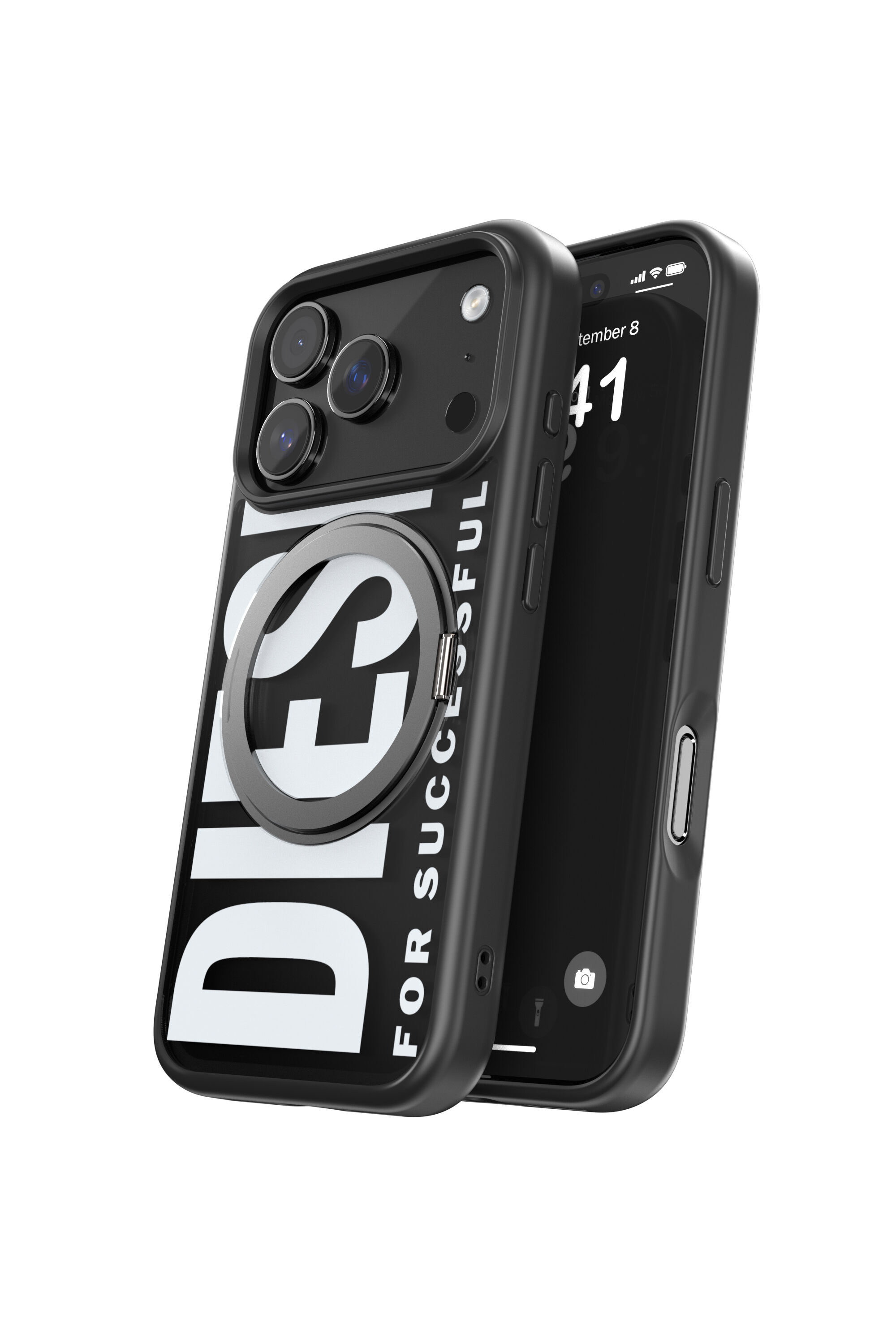 Diesel - 60405 RING STAND CASE, Custodia Ringstand-Magsafe per iPhone 17 Pro Unisex in Nero - 3