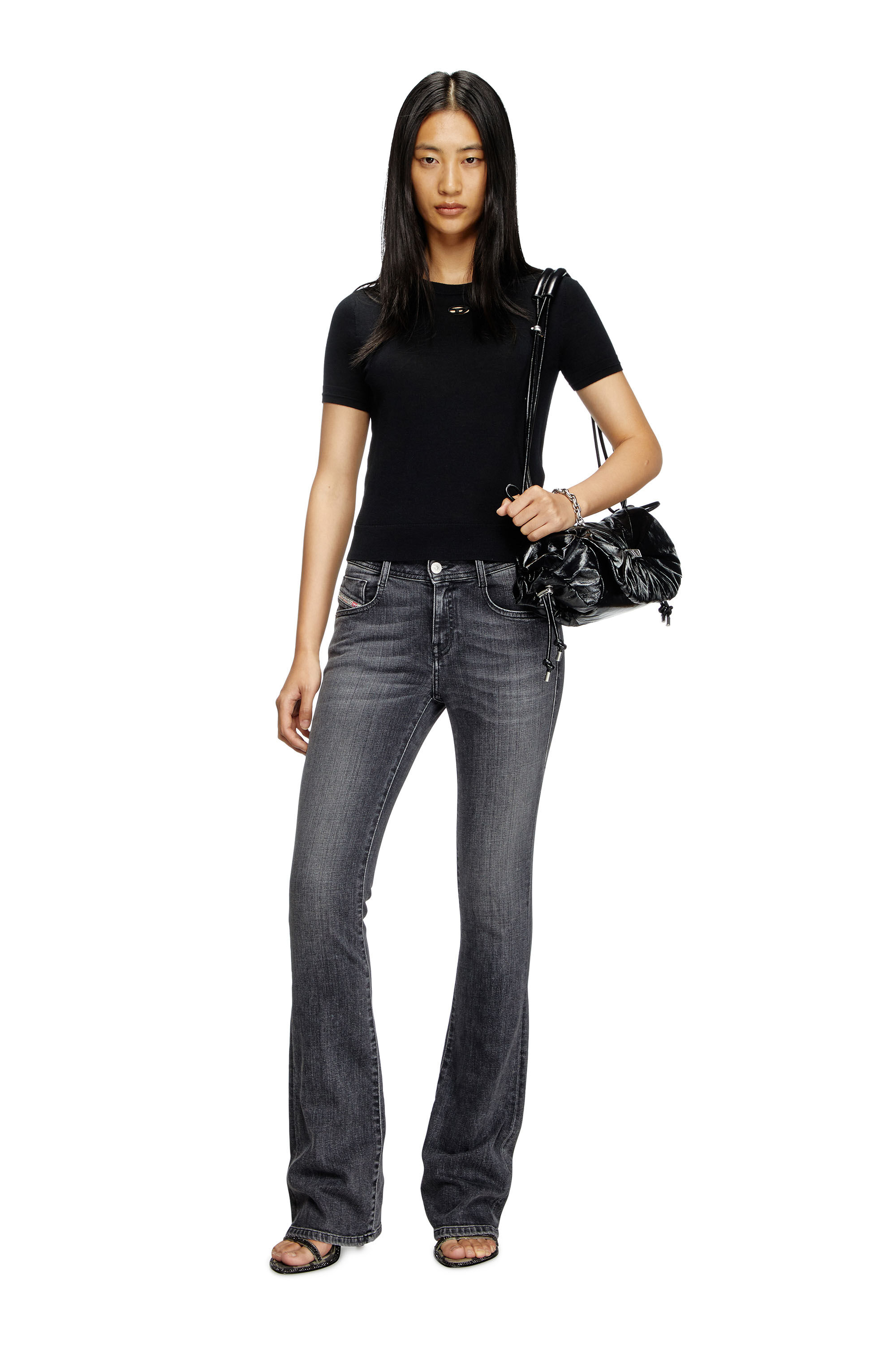 Diesel - M-ALINE, Maglia in lana a maniche corte Donna in Nero - 1