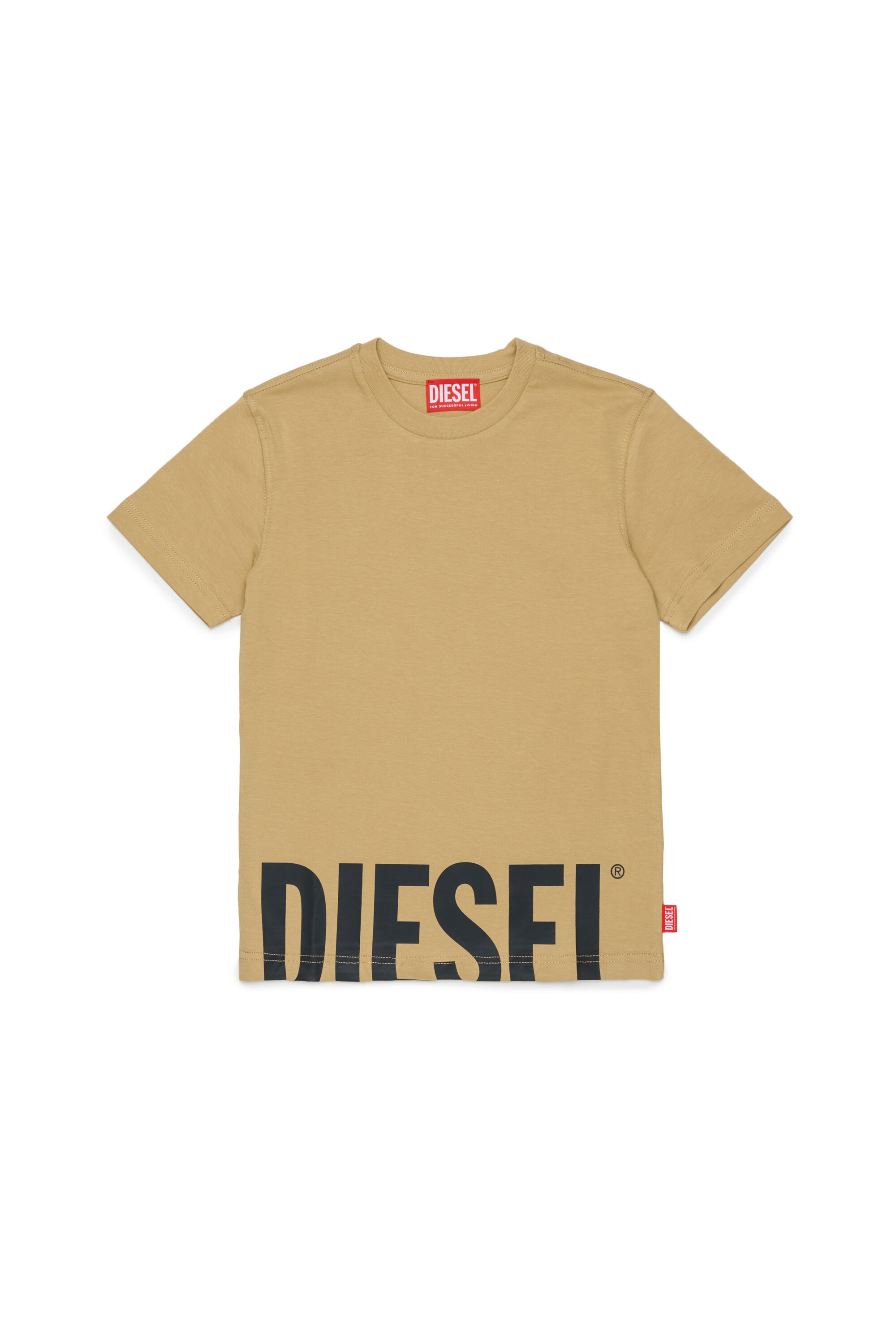 Diesel - TPRES, T-shirt con logo cut-off Uomo in Marrone - 1