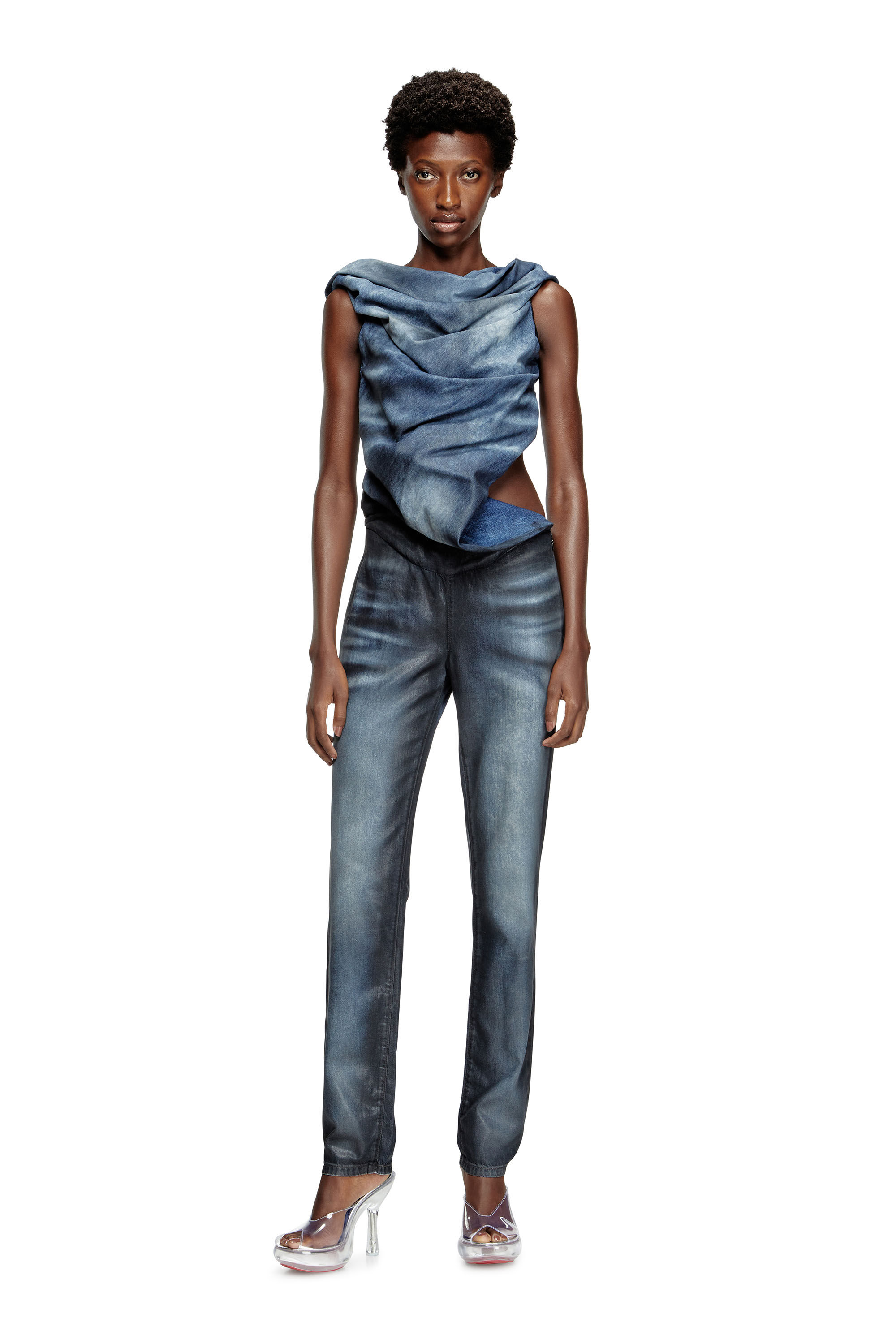 Diesel - DE-CLODIA-FSG, Jampsuit in denim Tencel lucido Donna in Blu - 3