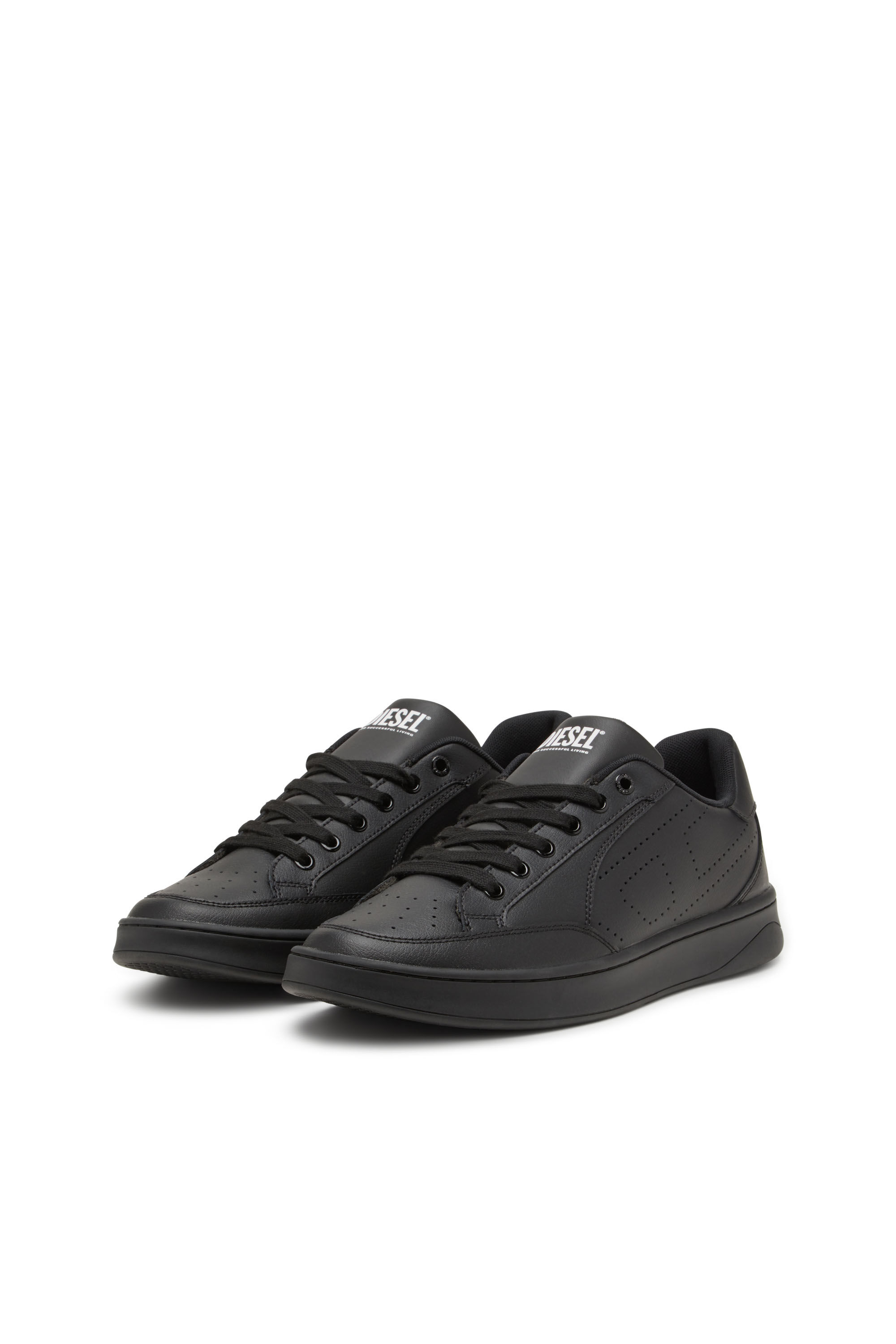 Diesel - S-DAKOTA LOW, S-Dakota-Sneaker in pelle con logo perforato Uomo in Nero - 8