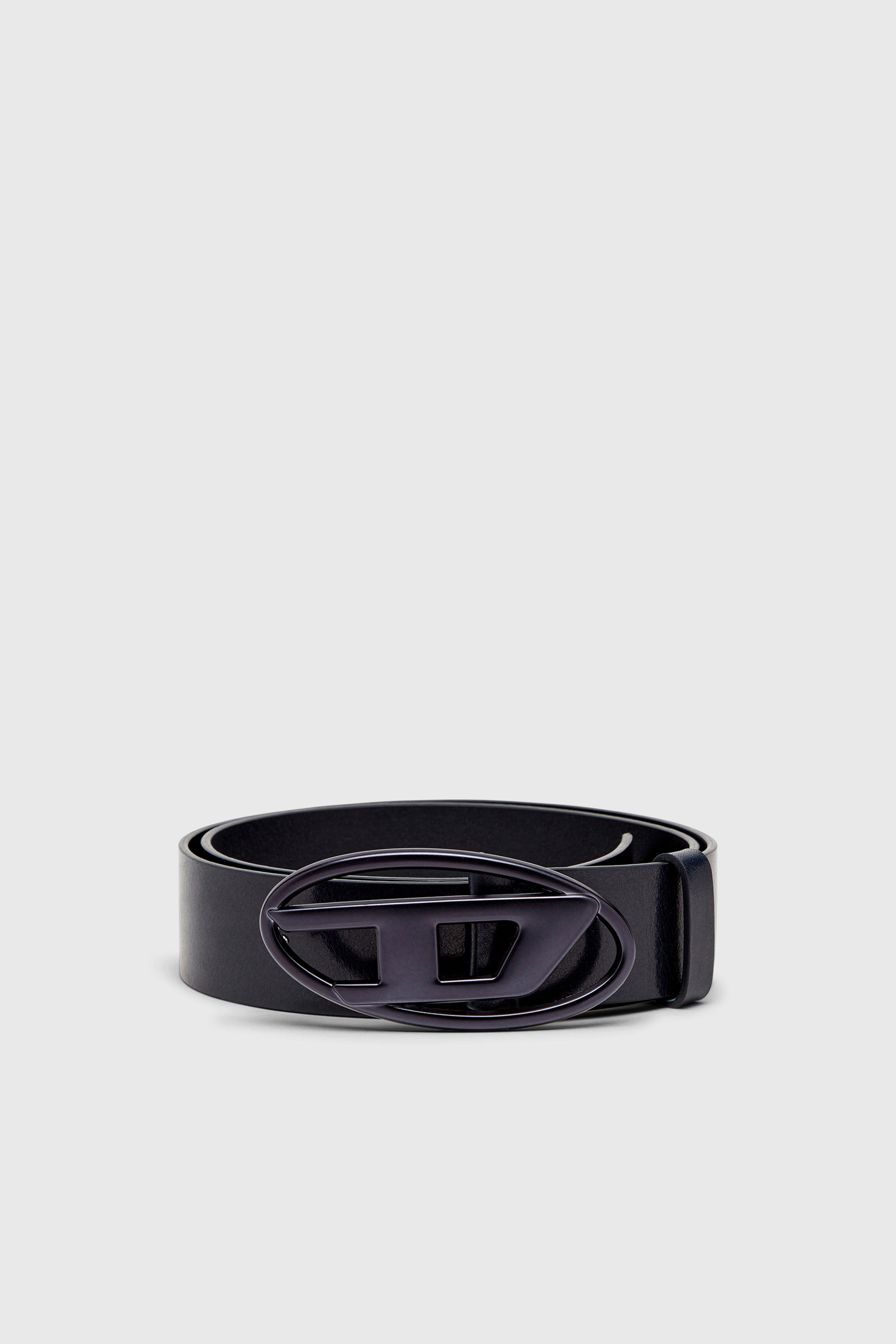 Diesel - B-1DR, Cintura 3.9 cm in pelle con fibbia Oval D metalizzata Unisex in Blu - 1