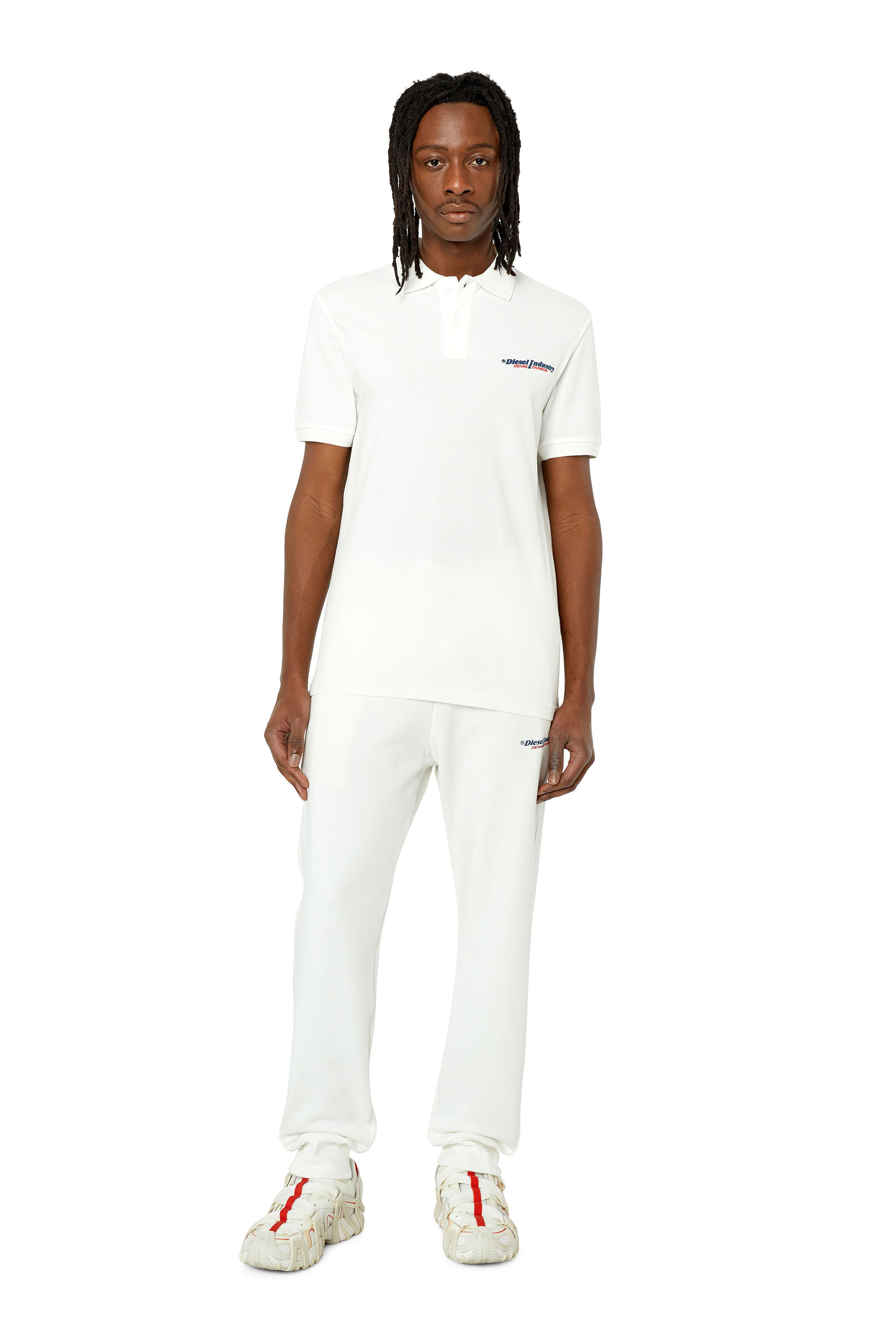 Diesel - T-SMITH-IND, Polo con stampa Diesel Industry Uomo in Bianco - 1