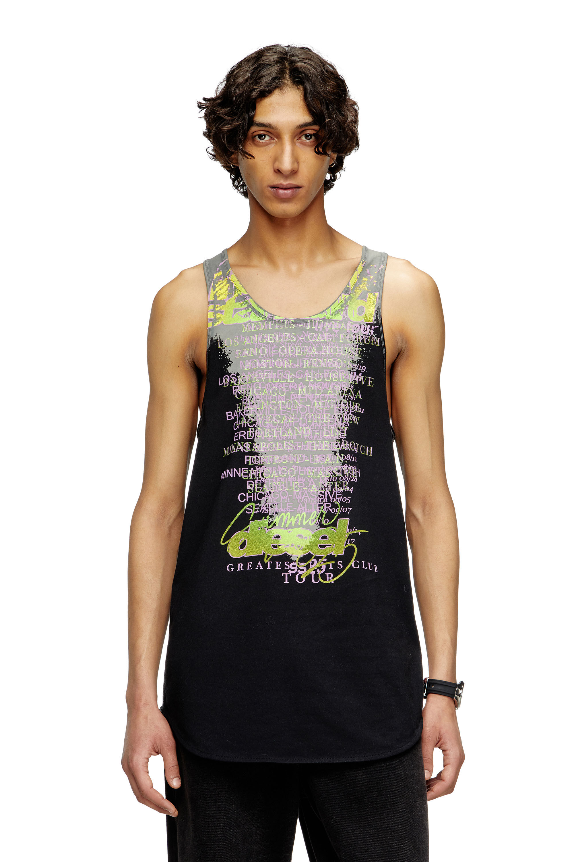 Diesel - T-SHAN, Canotta con stampa DJ Unisex in Nero - 3