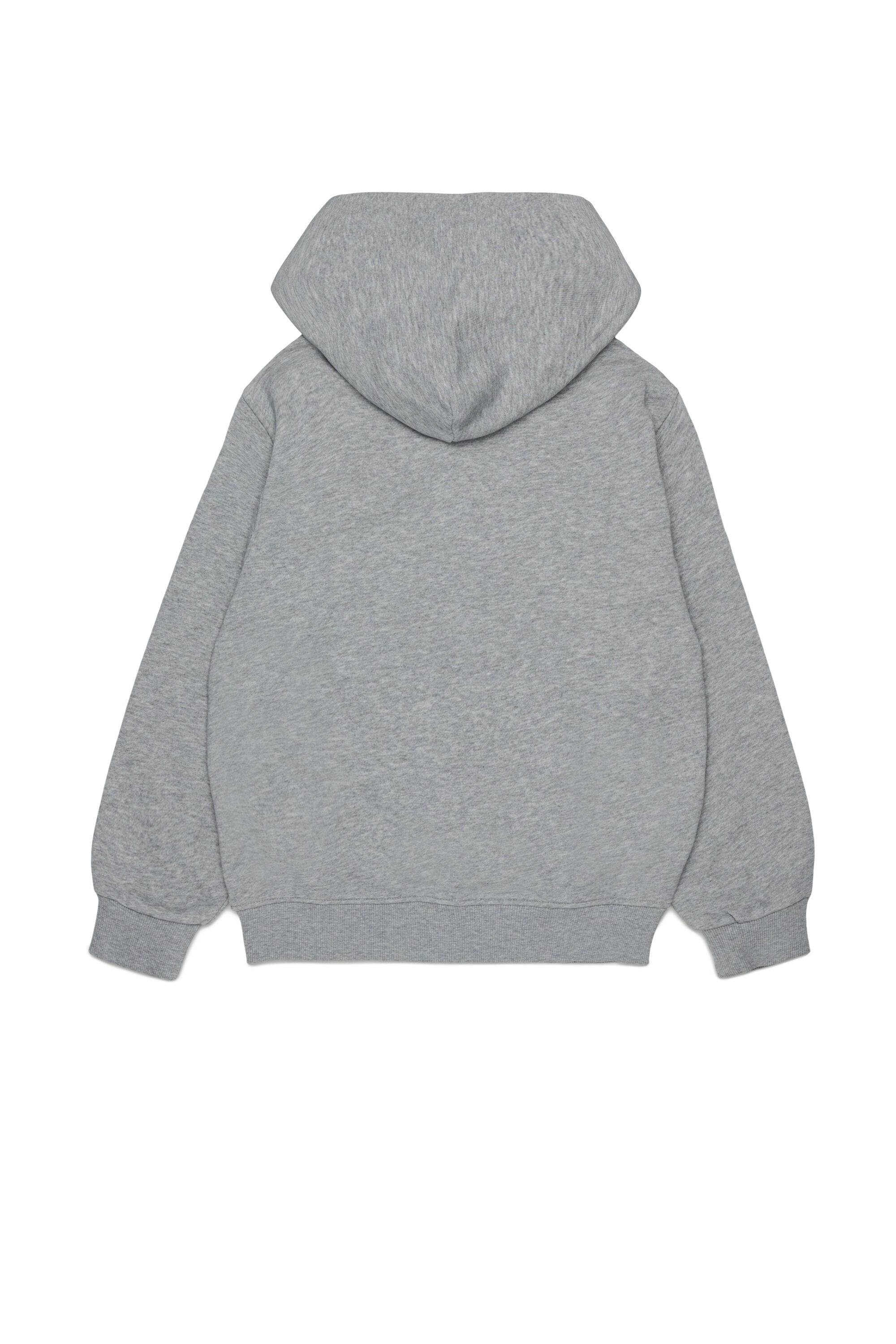 Diesel - SJEANSHOOD OVER, Felpa con zip e lettere logo sfrangiate Uomo in Grigio - 2