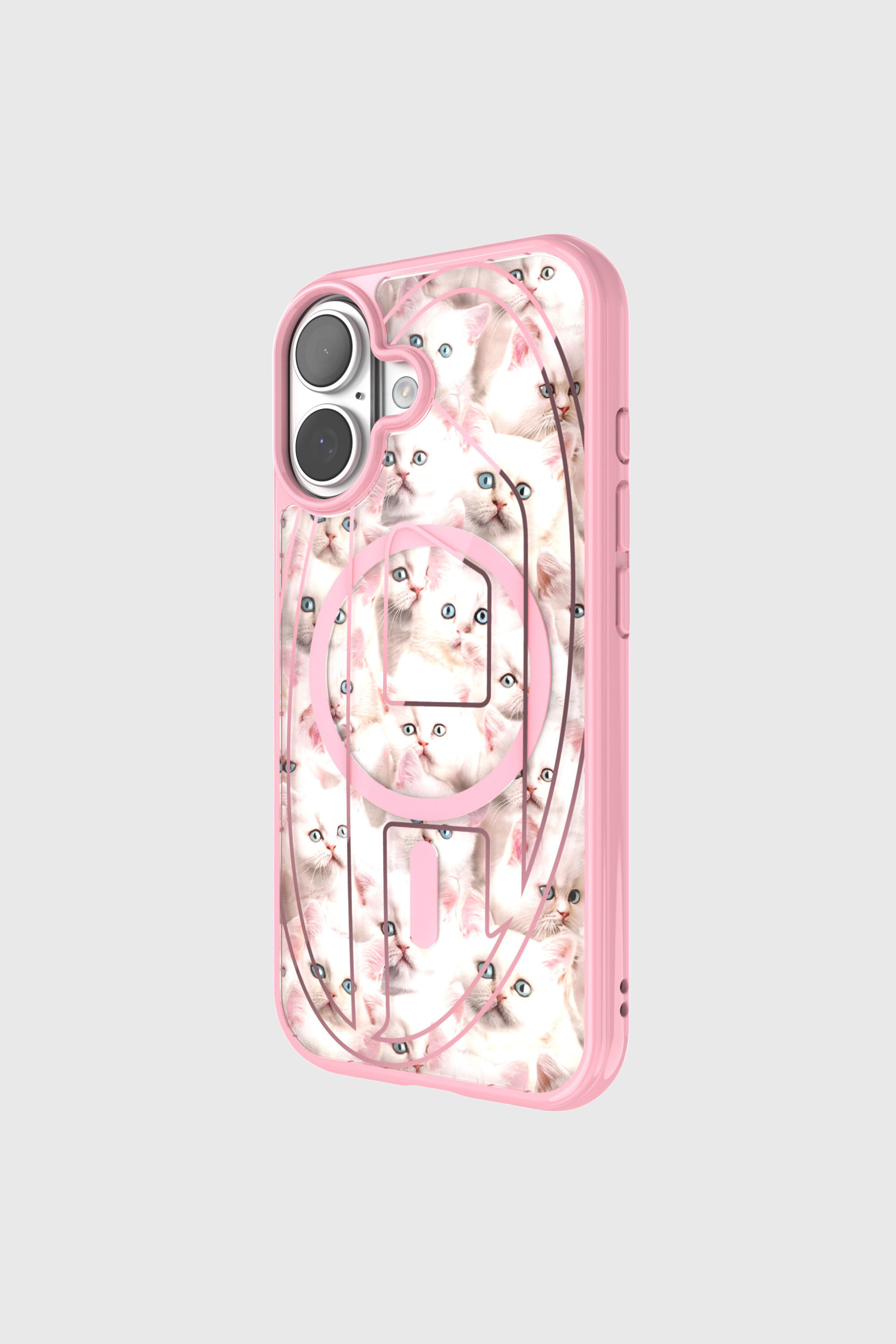 Diesel - 60423 AOP CASE, Custodia Oval D Cats con Magsafe per iPhone 17 Unisex in Rosa - 3