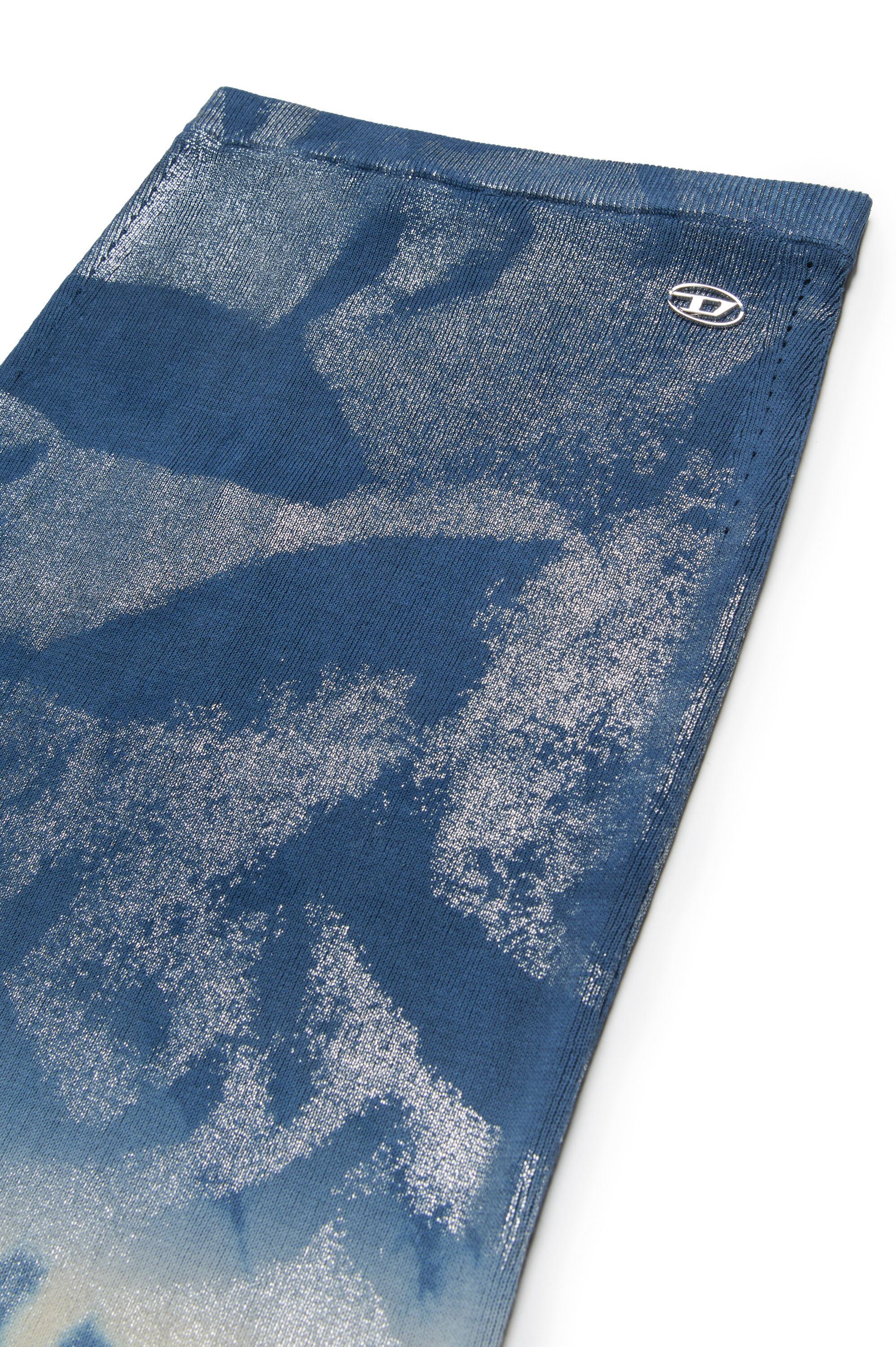 Diesel - GMILAN, Gonna a tubino in maglia con effetto dip-dye metallizzato Donna in Argento - 3