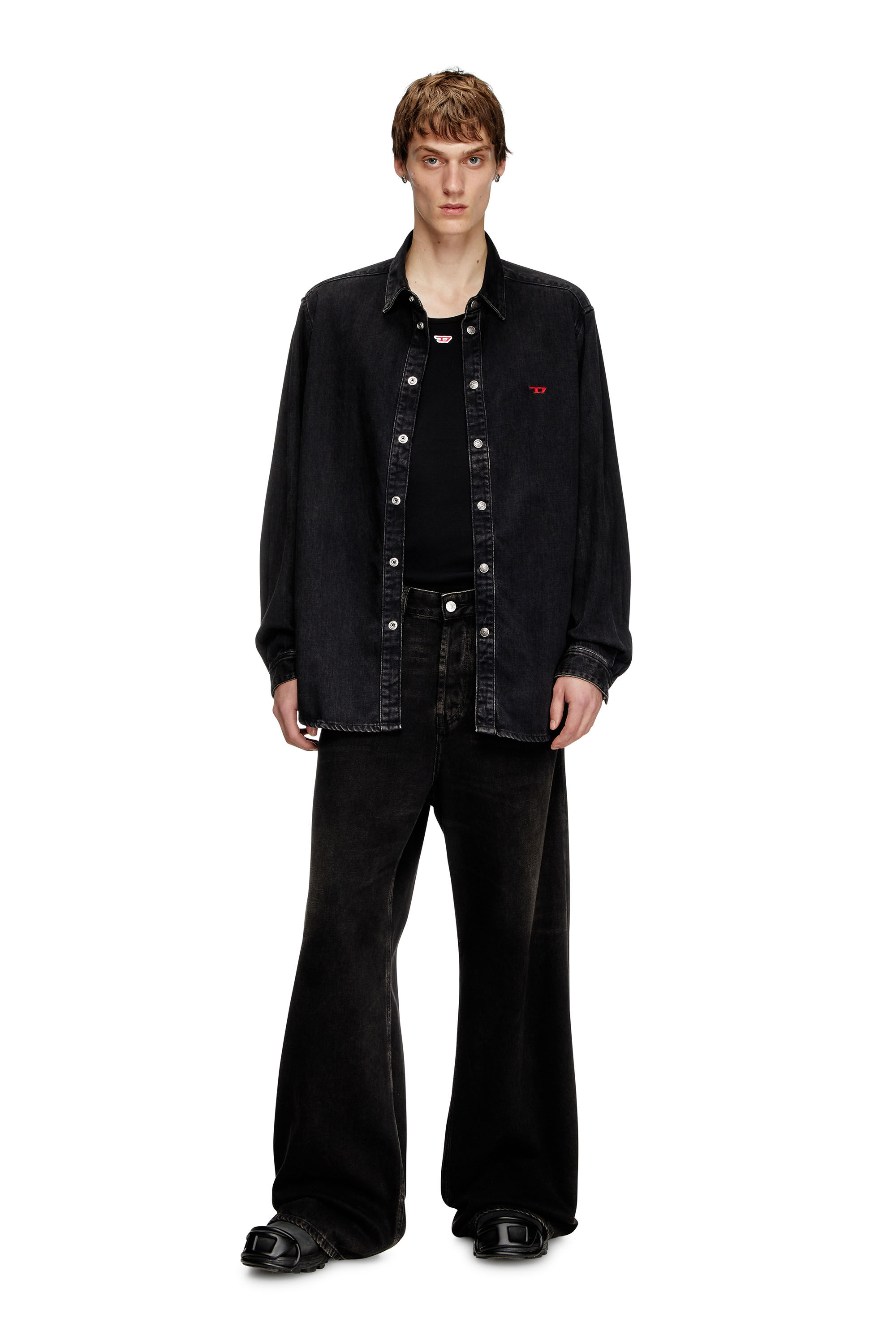 Camicia in denim Tencel Uomo Nero Diesel