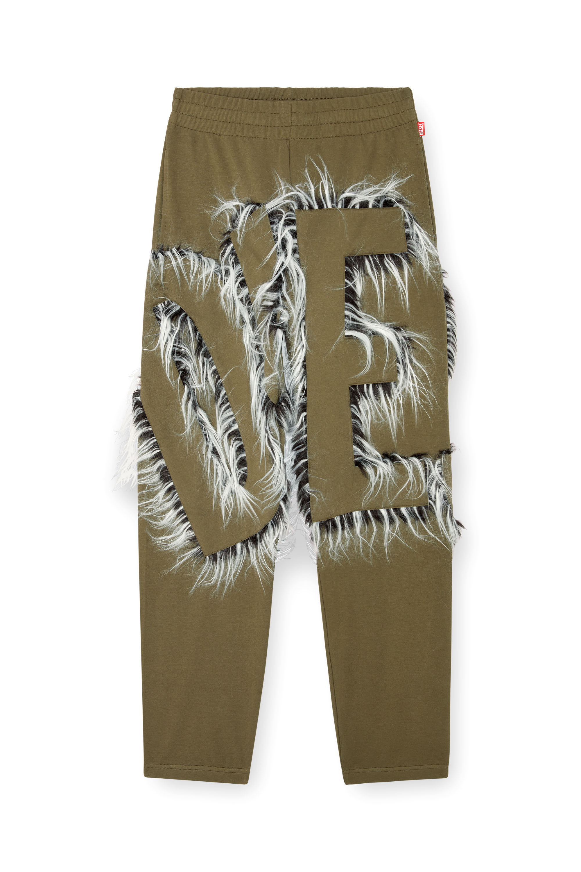 Diesel - P-BIMY-FUR, Pantaloni tuta con logo fluffy Uomo in Verde - 2