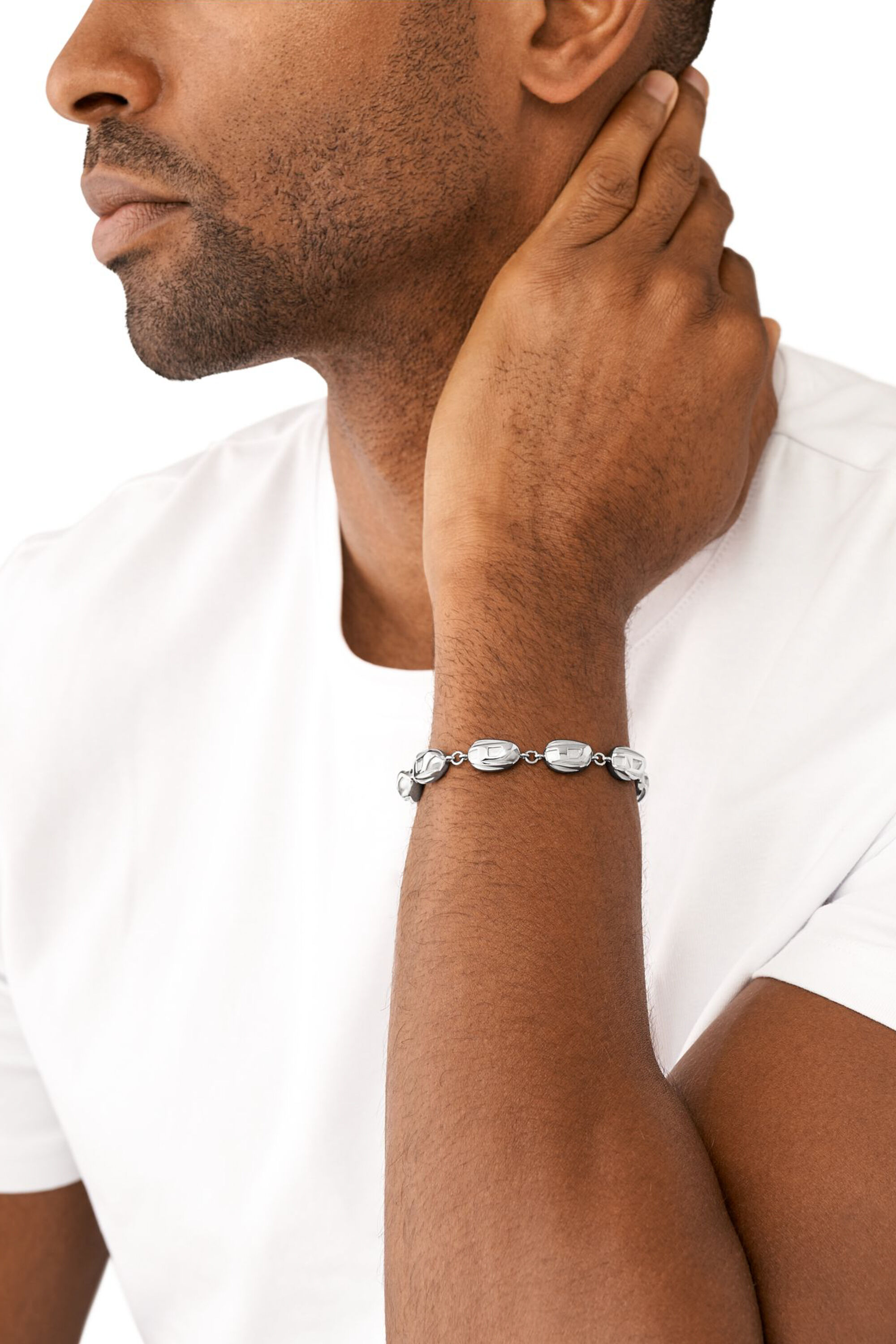 Diesel - DX1483, Bracciale con perle in acciaio inossidabile Uomo in Argento - 3