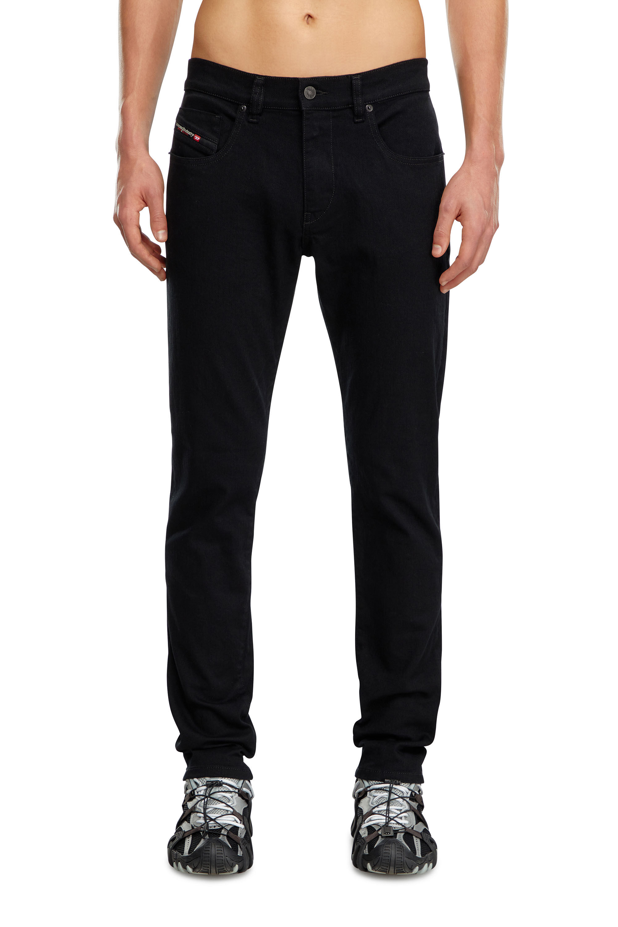 2019 D STRUKT Man Slim fit Jeans stretch denim Black Dark grey Diesel