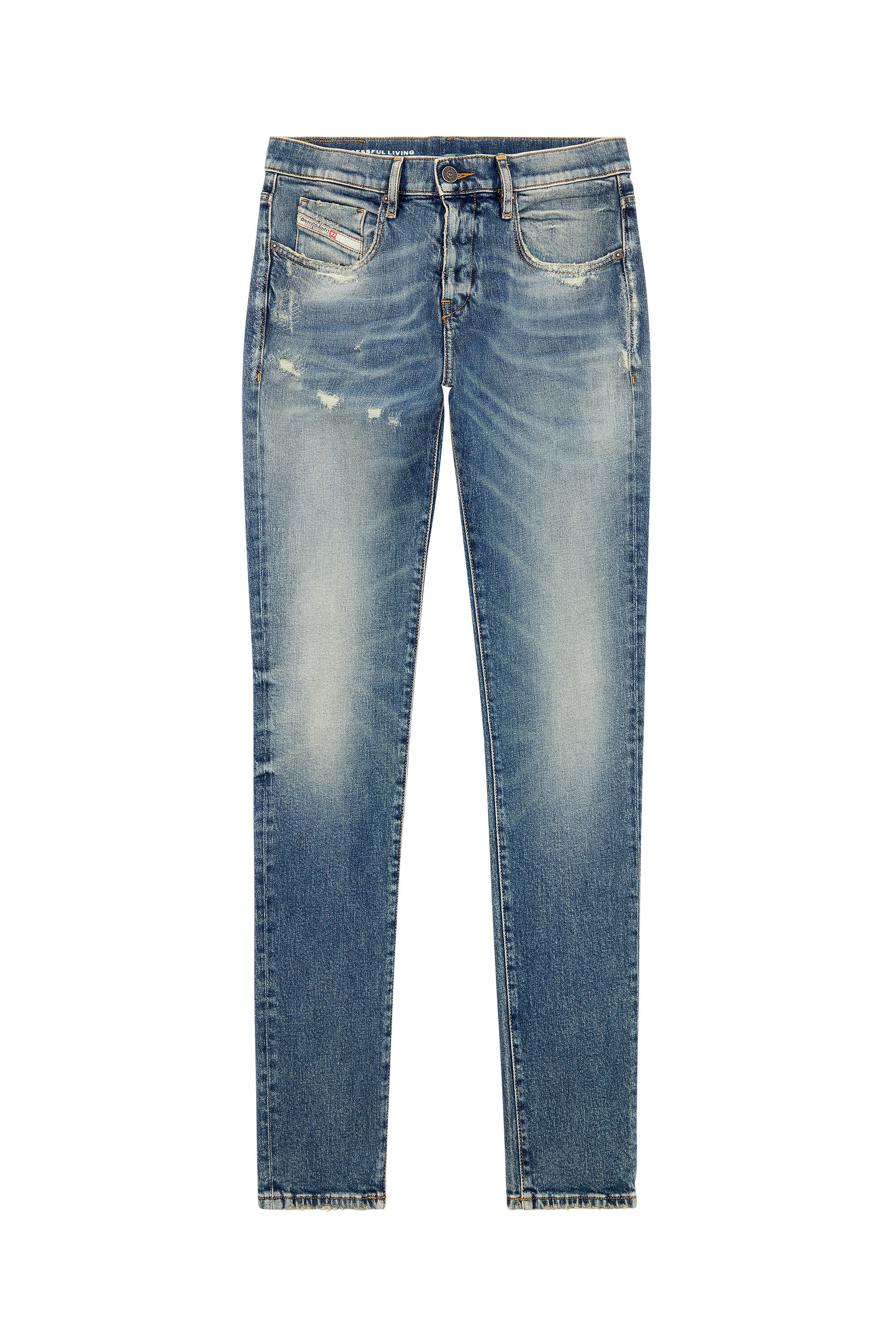 Diesel - Slim Jeans 2019 D-Strukt E07L1, Blu medio - Image 2