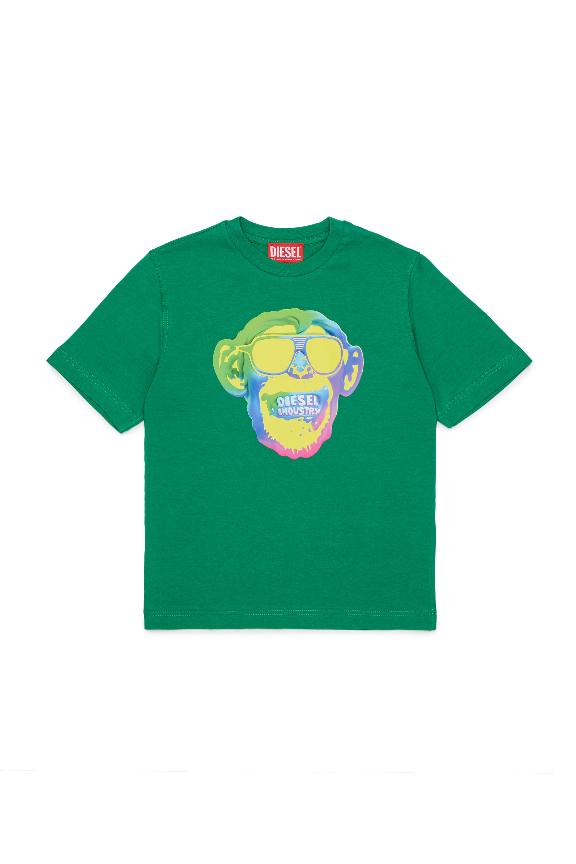 Diesel - TMONKEY OVER, T-shirt con stampa scimmia Uomo in Verde - 1