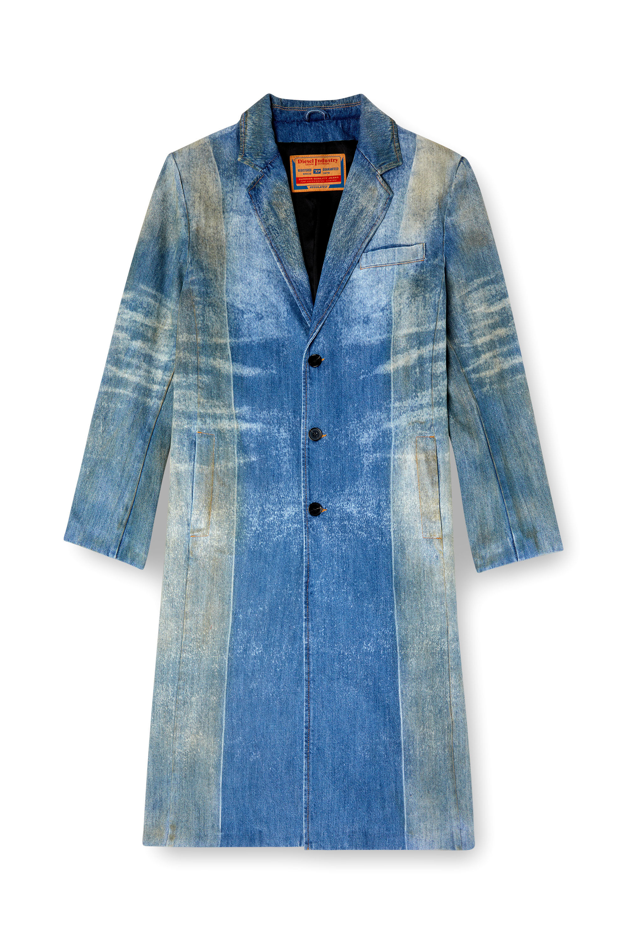 Diesel - D-BALZER-MID-FSF, Cappotto in denim con motivo solarizzato Uomo in Blu - 2