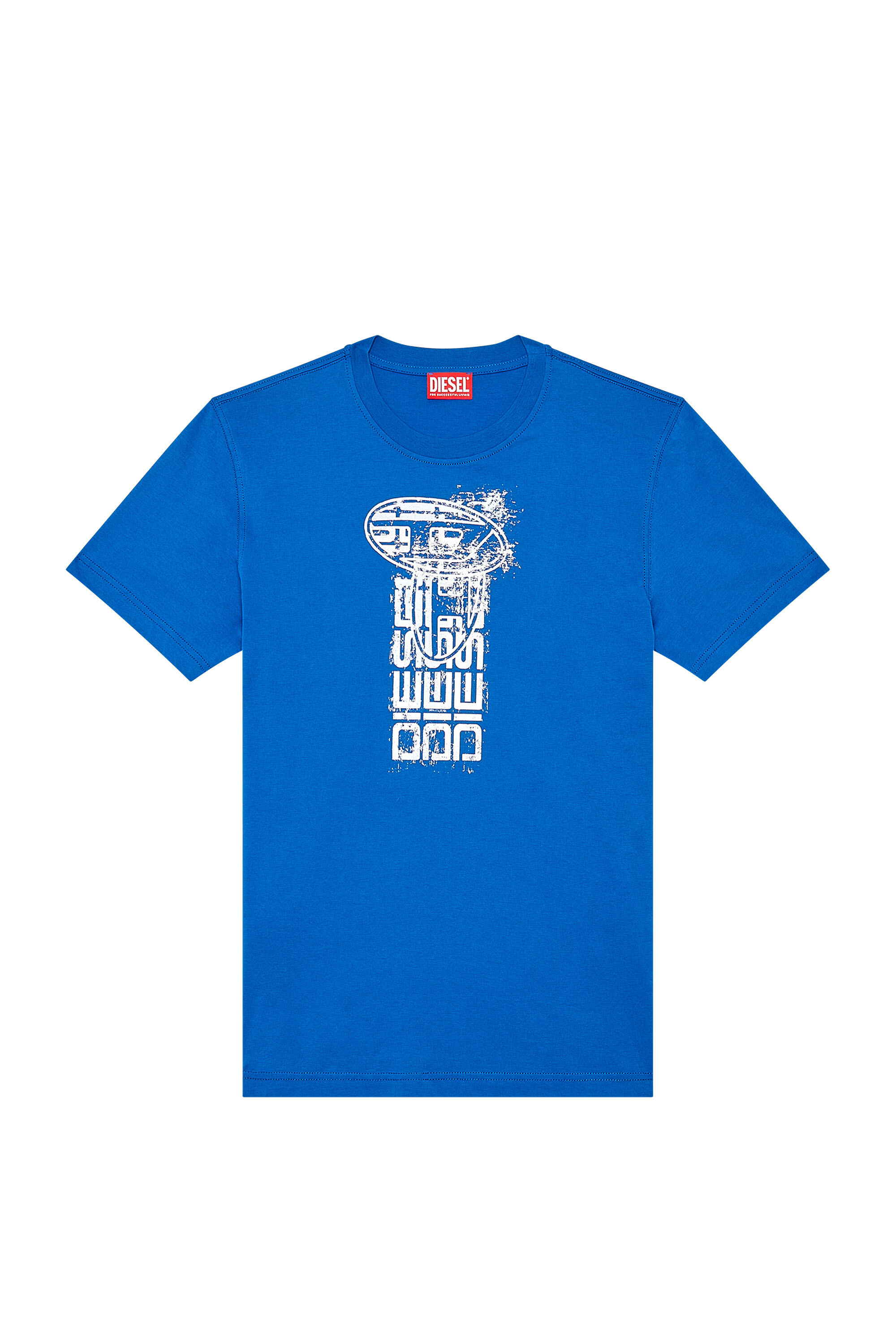 Diesel - T-DIEGOR-K68, T-shirt con loghi metallici Uomo in Blu - 2